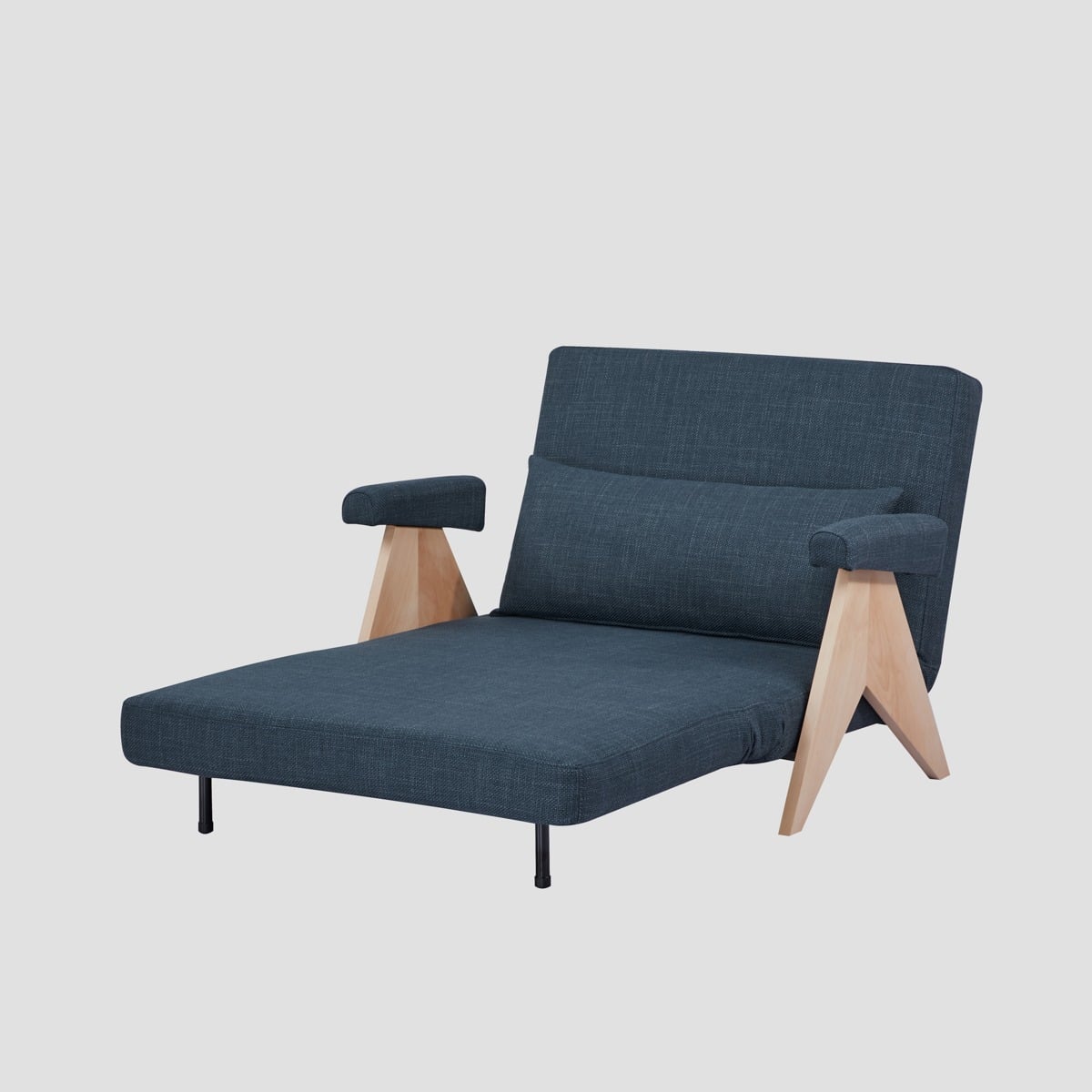 Sofa CALORE 1-osobowa, z funkcją spania ciemnoszara 117x90x82 cm