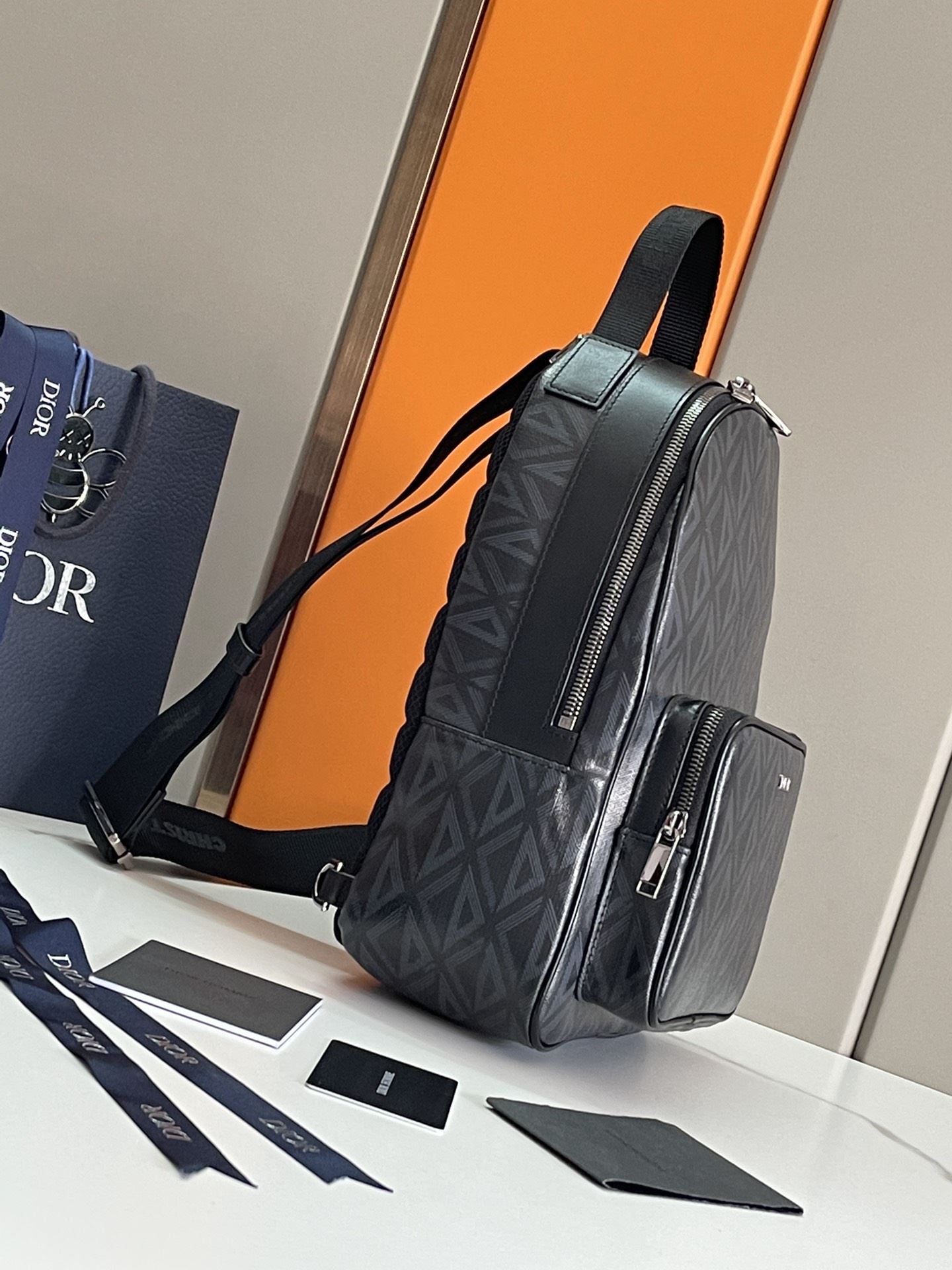 Mini Rider Sling Bag Black/Grey For Women‎ 12.5 in/ 32 cm CD 1ESBO038CDP_H43E1:1High-quality replica