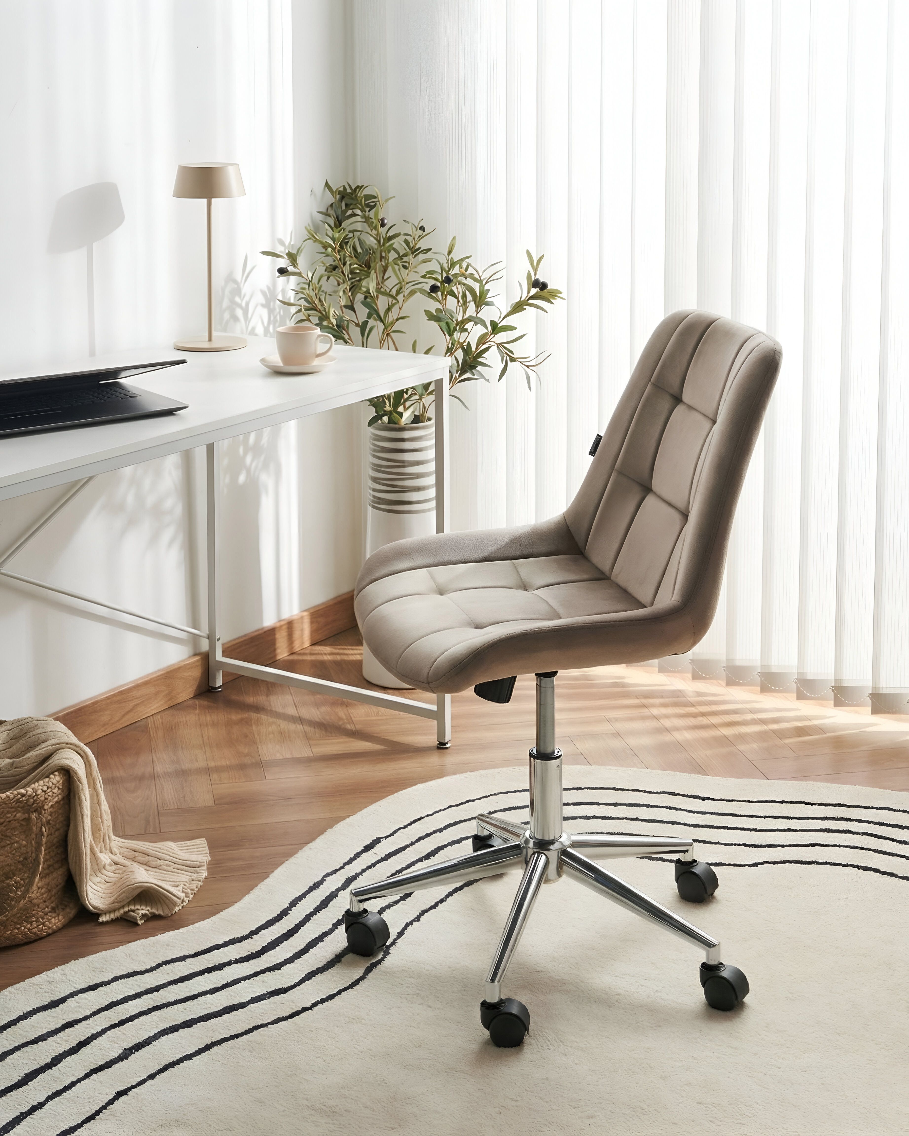 Office Chair MELROSE Velvet Taupe
