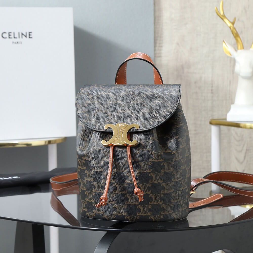 BACKPACK CELINE BONNIE IN Triomphe Canvas and calfskin(HIGH-END GRADE)1:1High-quality replica