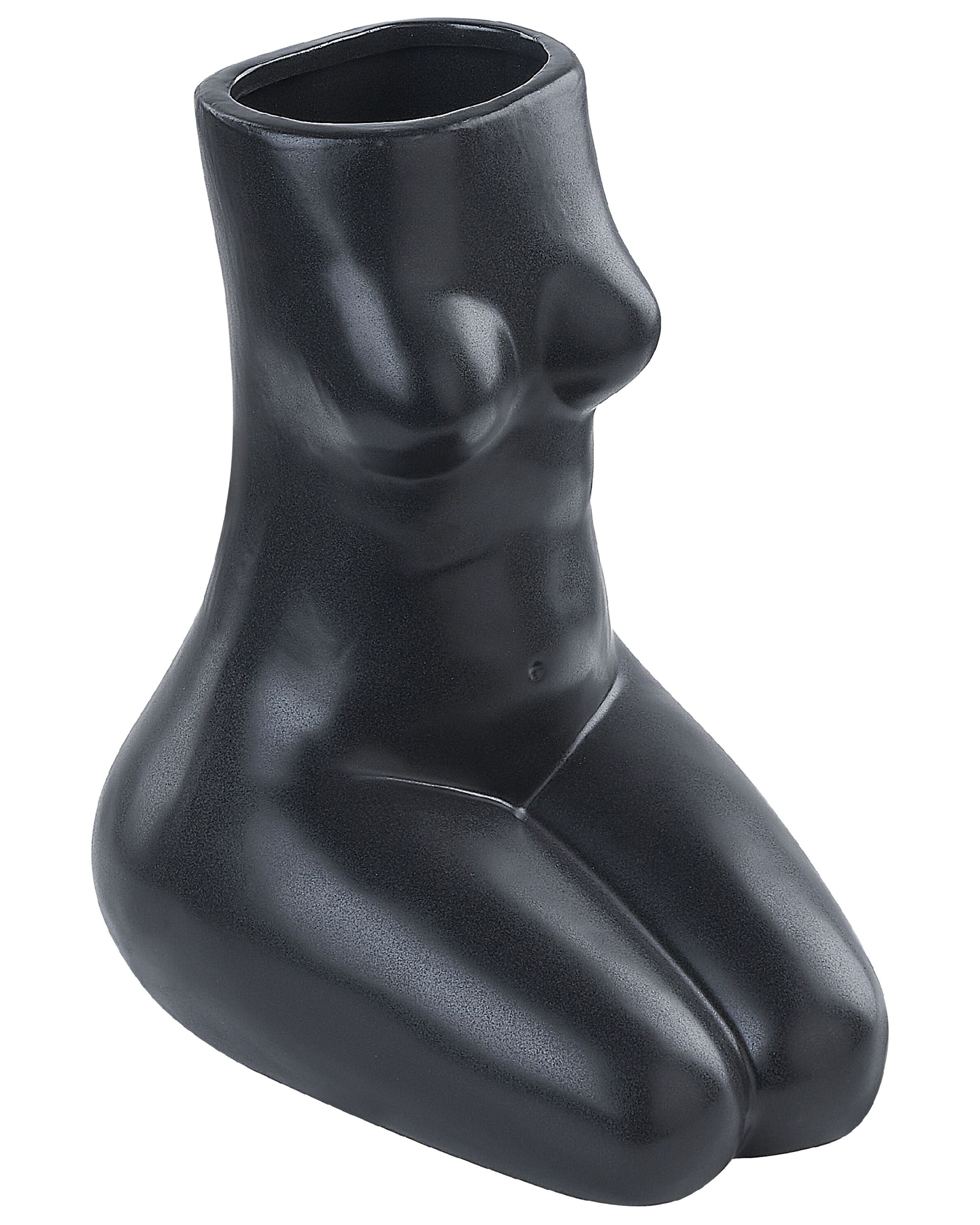 Flower Vase PYRGOS Ceramic 22 cm Black