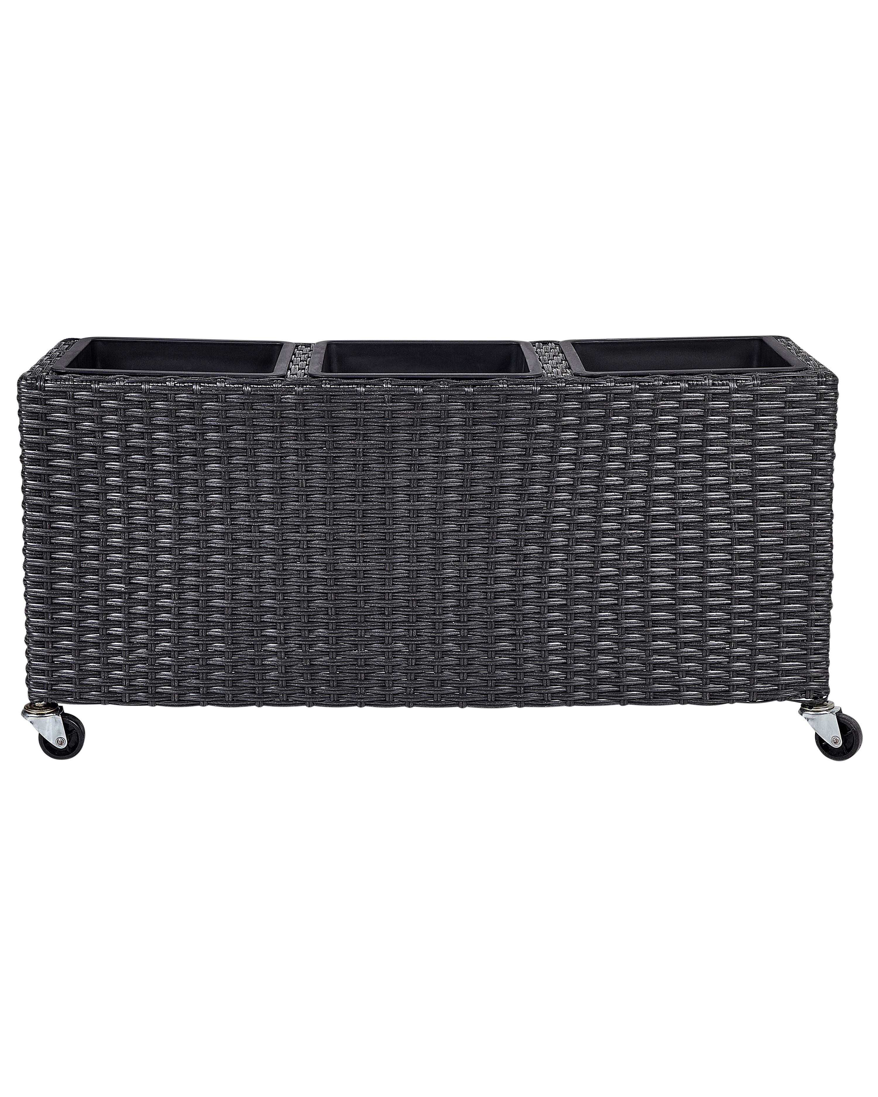 Plant Pot BELLIS PE Rattan 82 cm Black