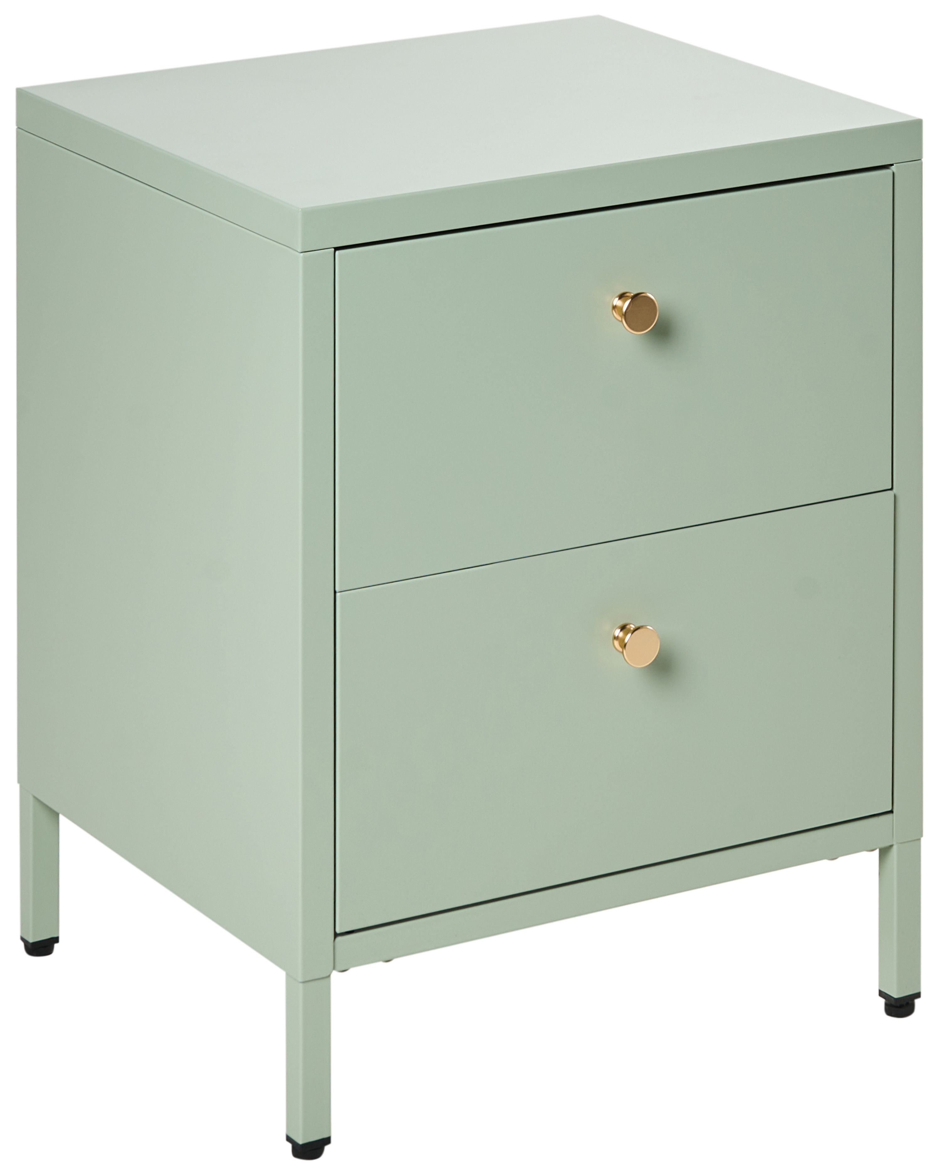 2 Drawer Bedside Table KYLEA Metal Mint Green