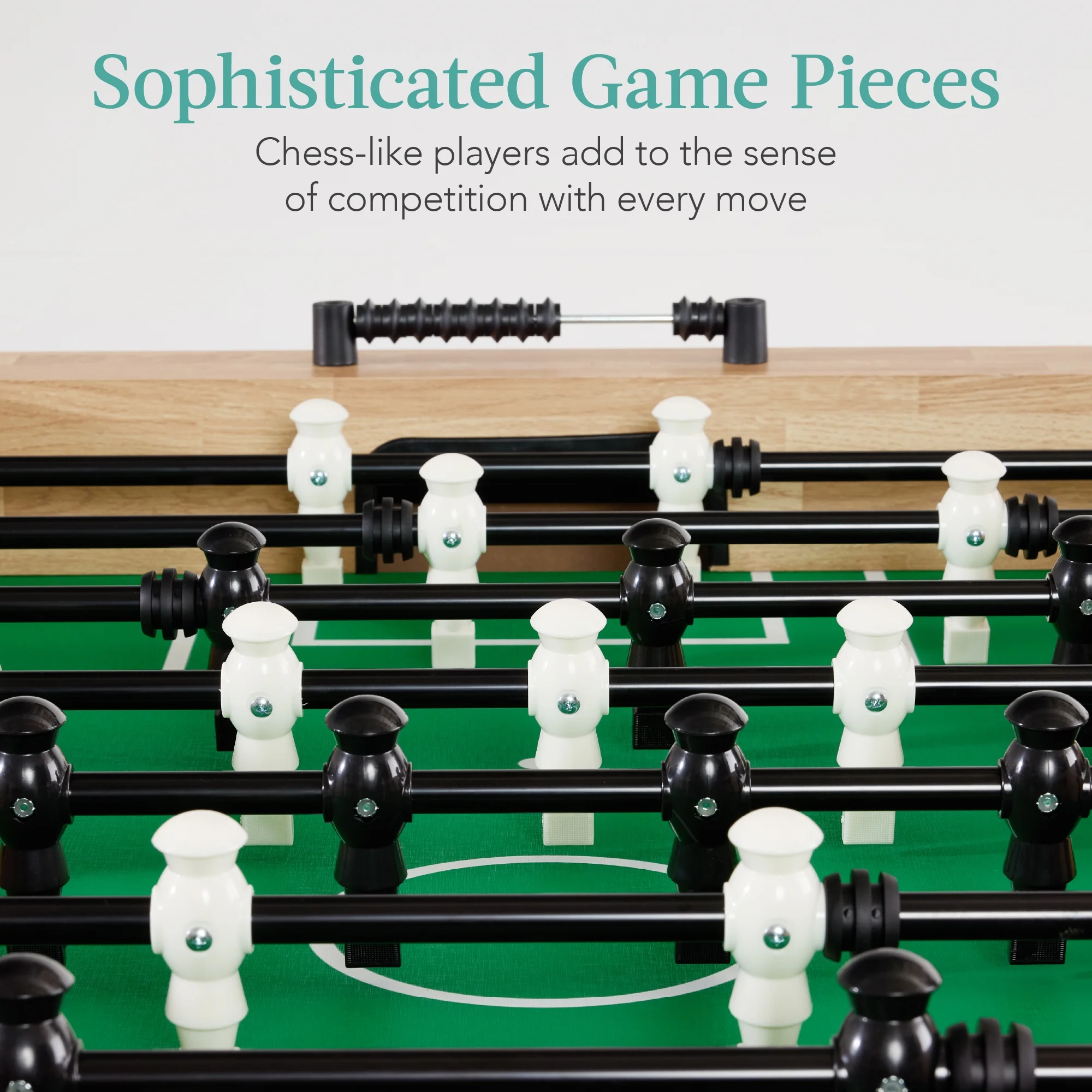 Best Choice Products Large 54in Full-Size Foosball Table for Home, Game Room w/ 2 Balls, 2 Cup Holders - Natural - Image 6