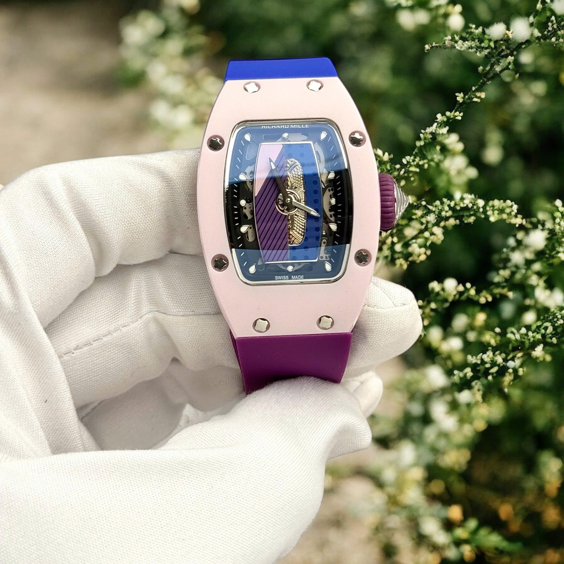 Richard Mille Best Replica Watches RM07-01 Pastel Pink Rubber Strap Women s Automatic 36mm - Top club