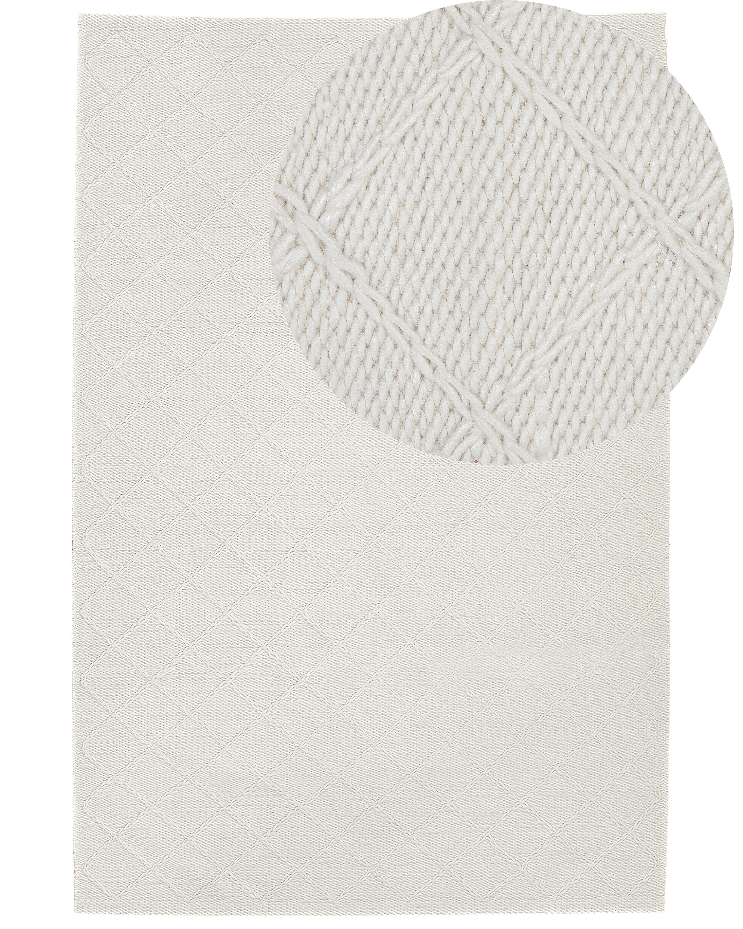 Rug ELLEK White 160 x 230 cm Wool