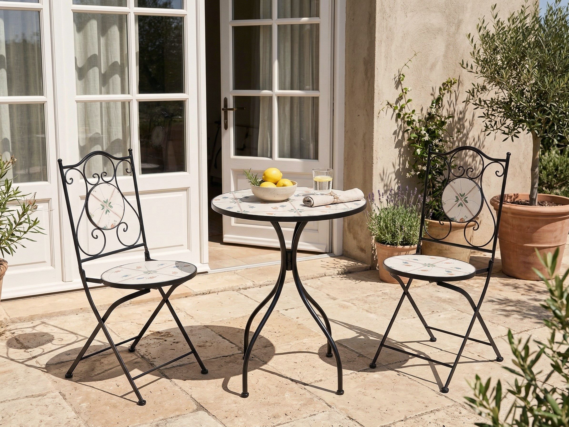 Bistro Set CARONA Metal Black
