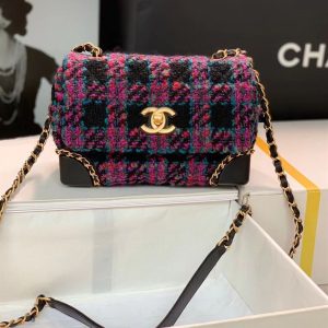 Chanel Classic Medium Blue Lambskin Rainbow Hardware – CB0311:1High-quality replica