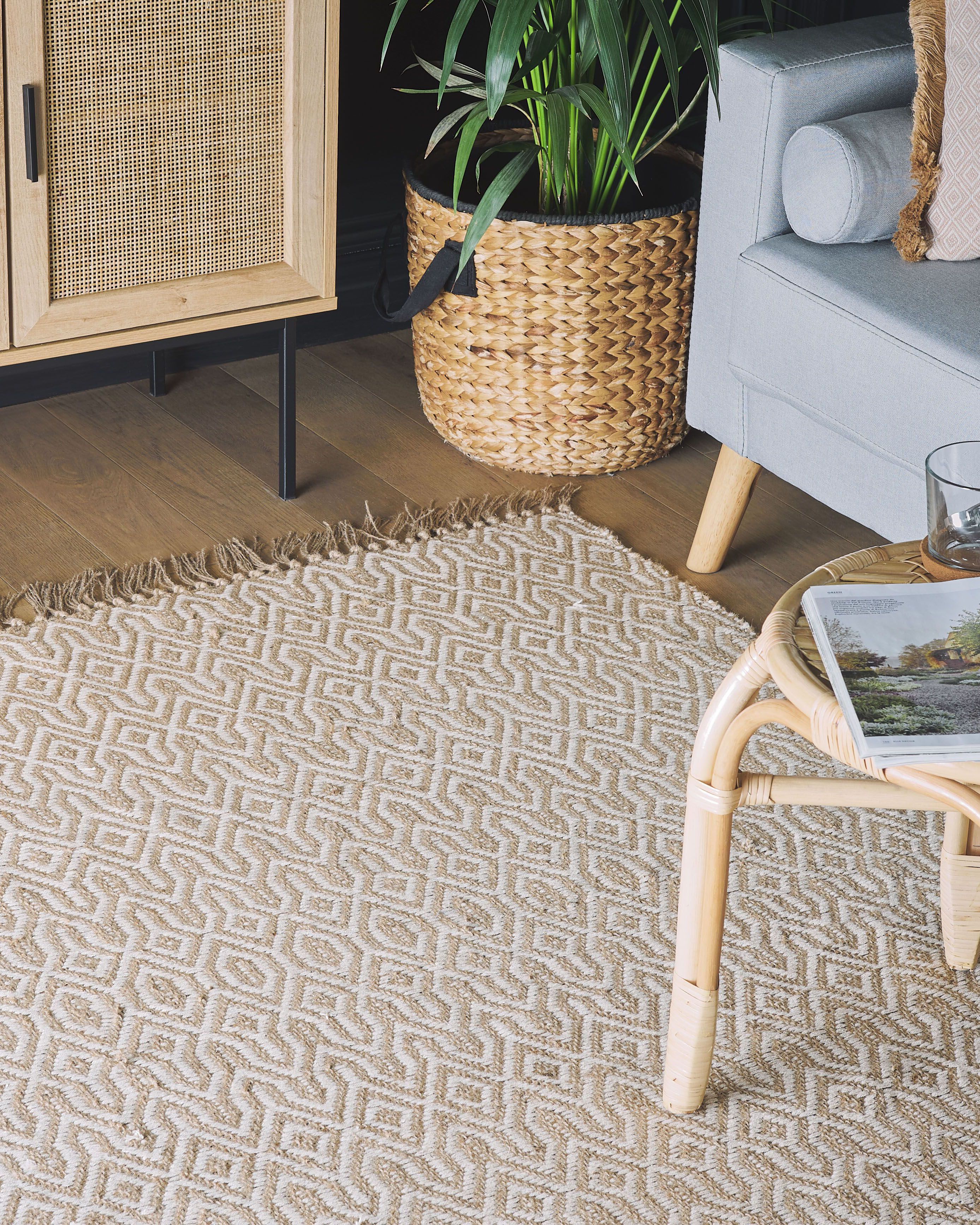 Rug POZANTI Beige 140 x 200 cm Jute