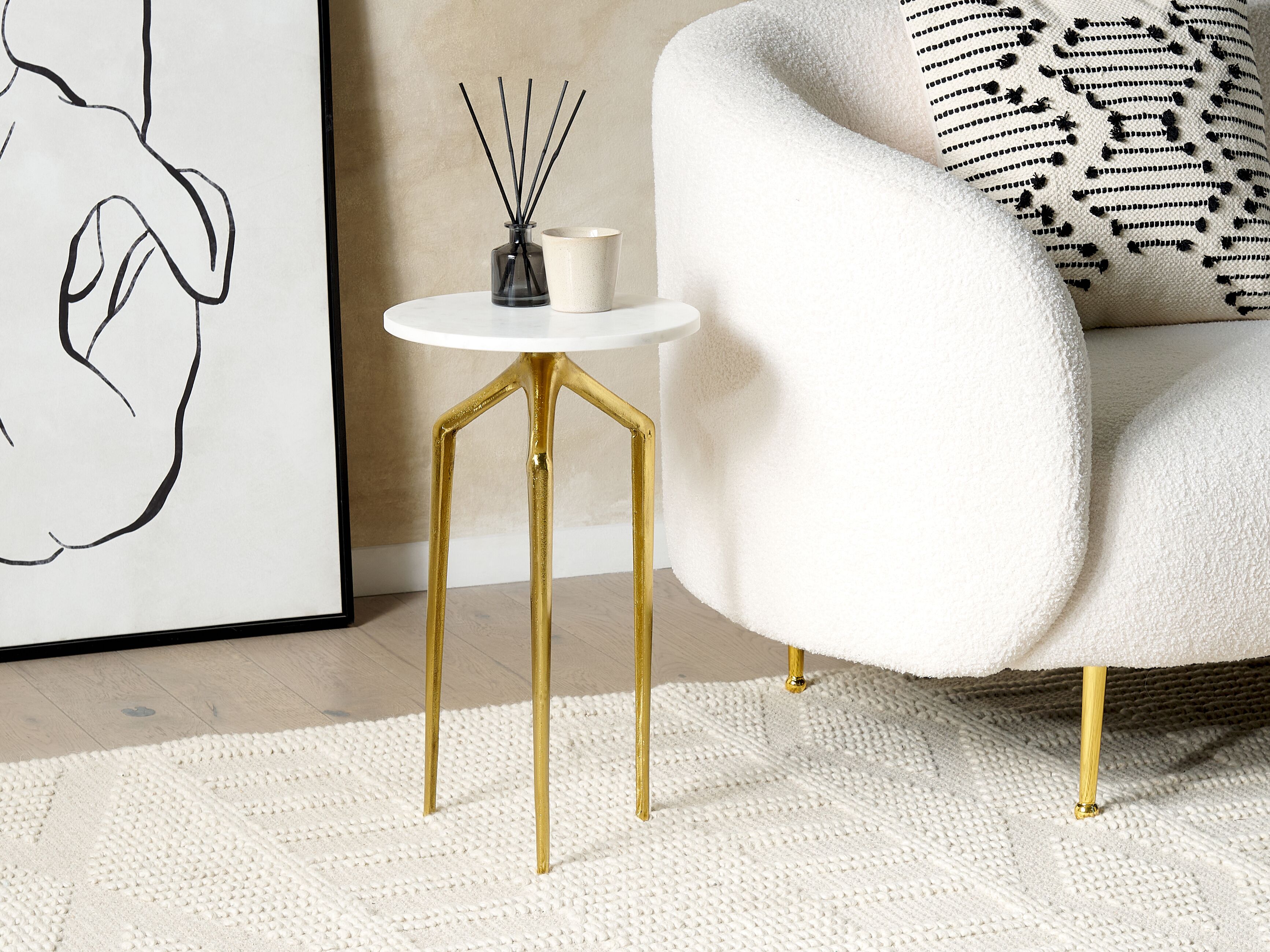 Side Table TILPA Marble White