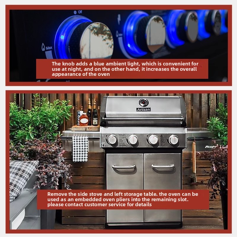 Propane Gas Stainless Steel Premium Korean Style Barbecue Grill with Powder Coated Finish for Outdoor Use