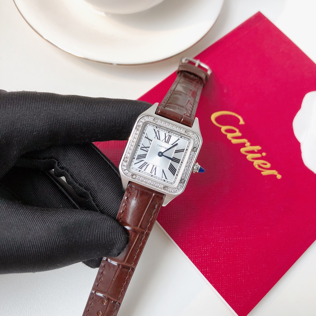 Santos Demoisell Santos Platinum Diamonds - Stainless Steel Mini(1:1 replica) - Top club