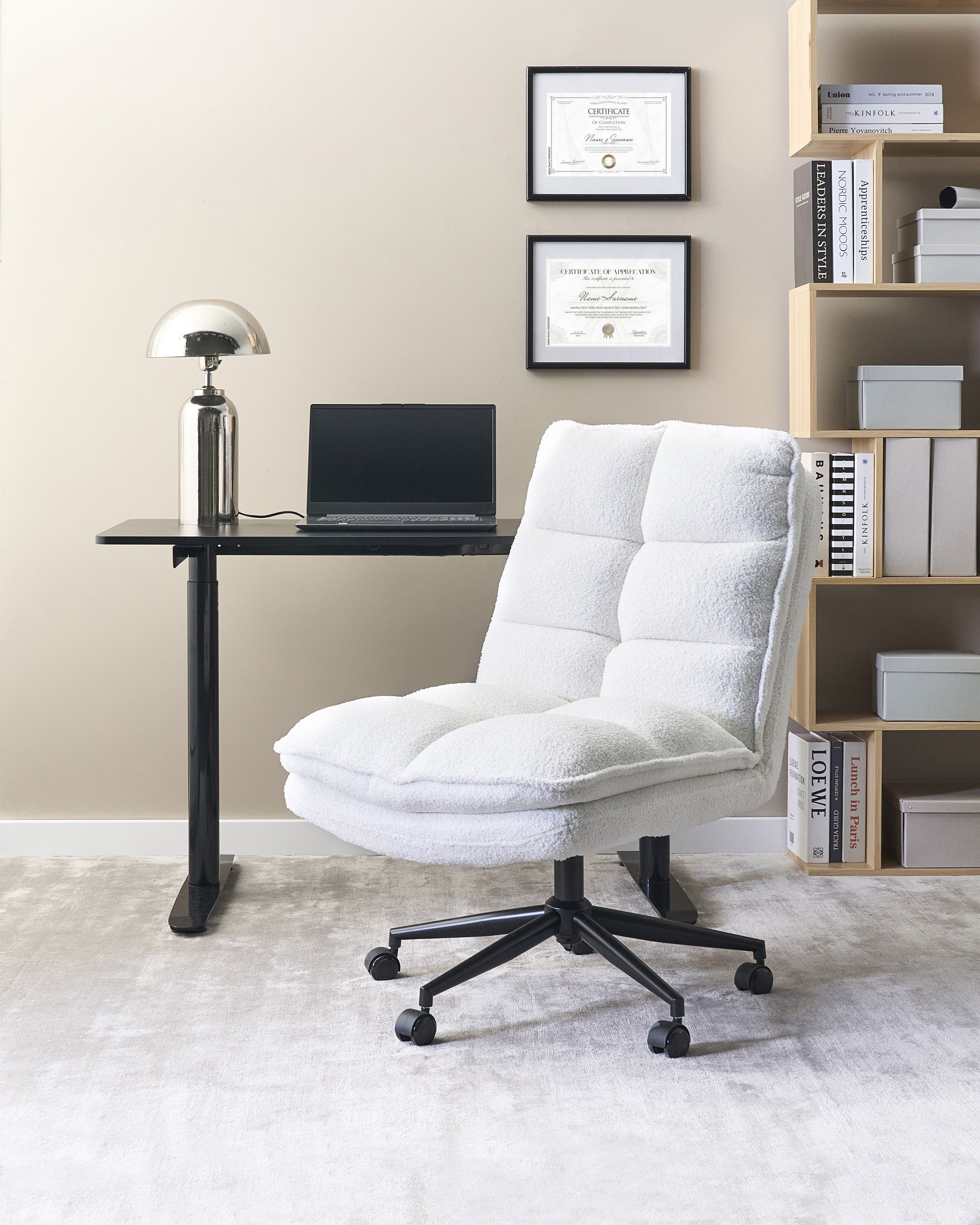 Office Chair ADDISON Boucle White