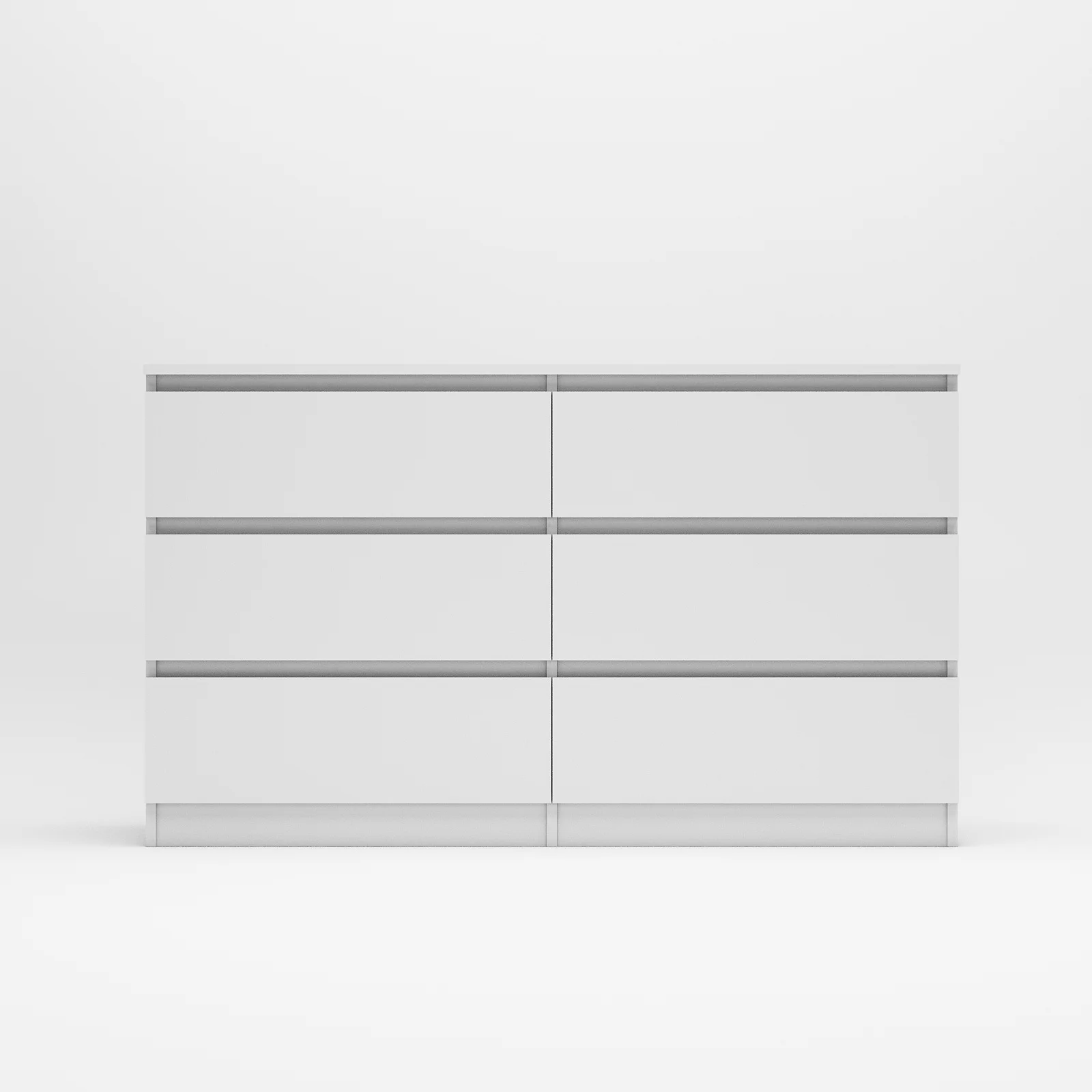 Kadyn White Chest of Drawer, 6 Double Drawer Dresser for Bedroom, Modern Storage Cabinet for Living Room, Dresser - Image 10
