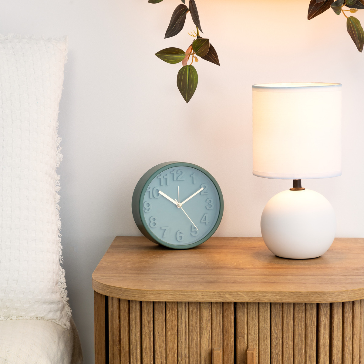 Ceramic lamp "Tim&eacute;o" Matte white, H.25 cm