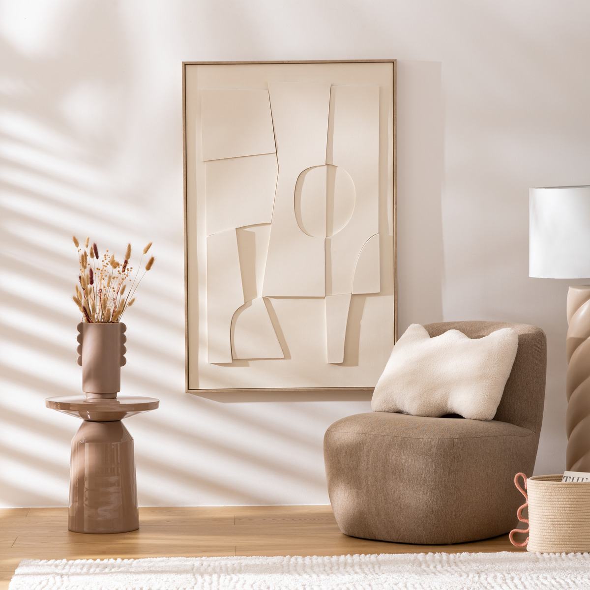 3D wall art "Yelena" White, 116x75 cm