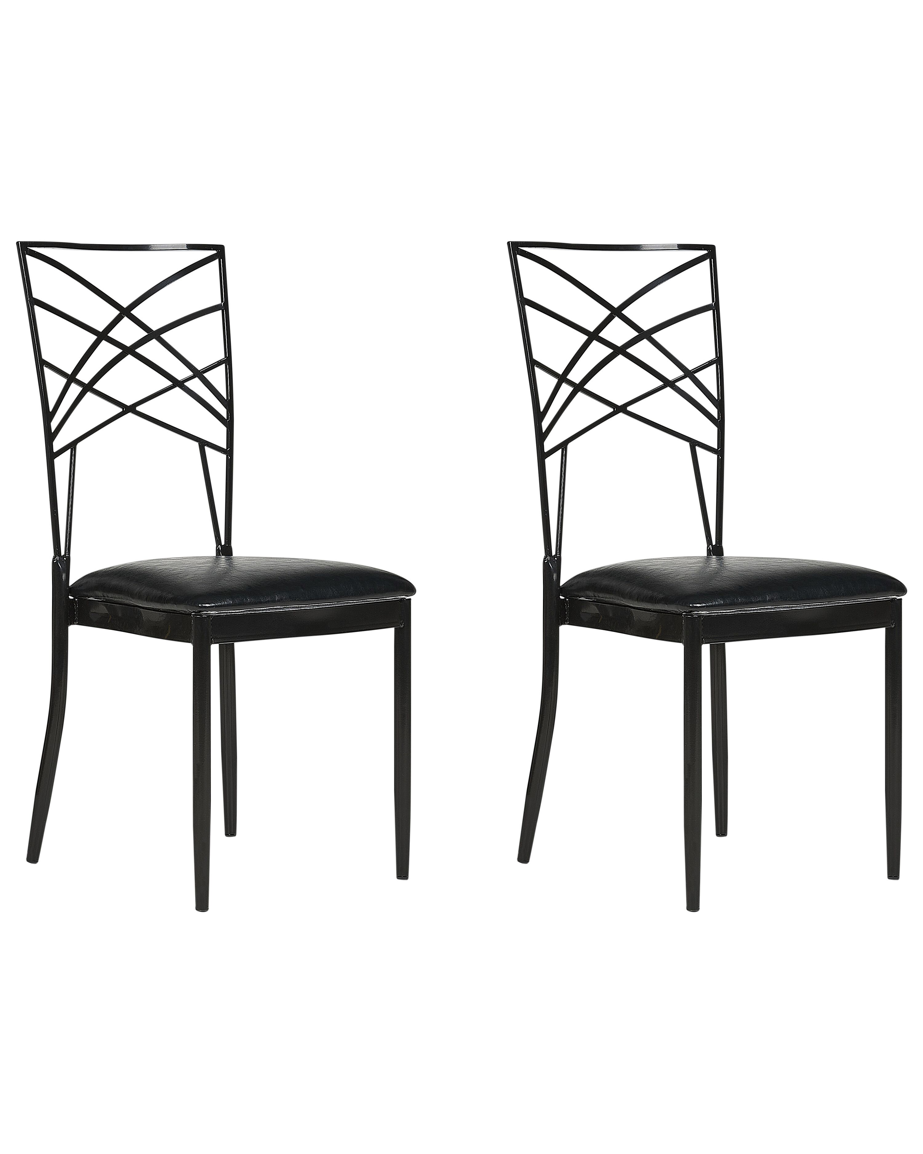 Set of 2 Dining Chairs GIRARD Metal Black