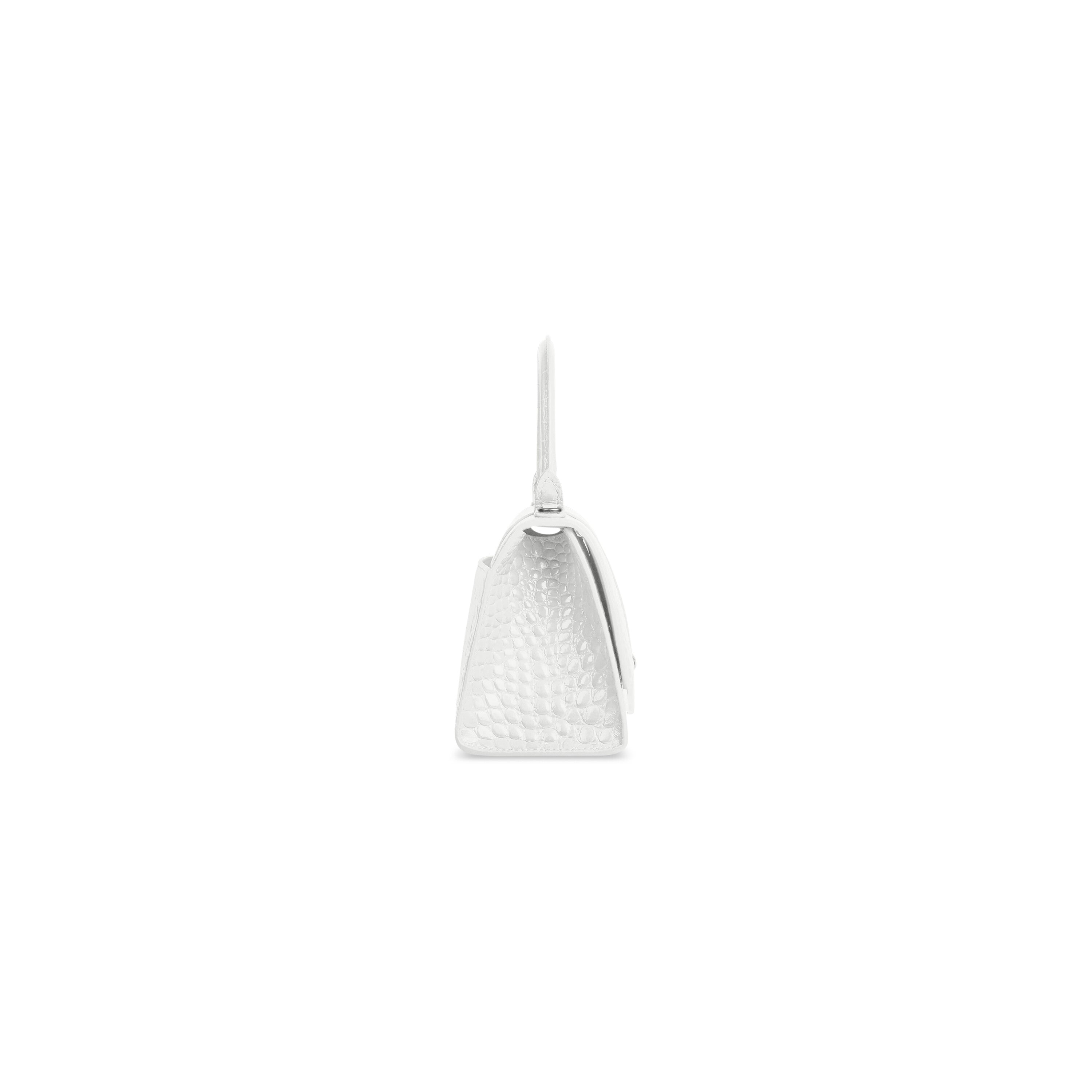 WOMEN'S HOURGLASS SMALL HANDBAG CROCODILE EMBOSSED IN WHITE - Replicaclubs