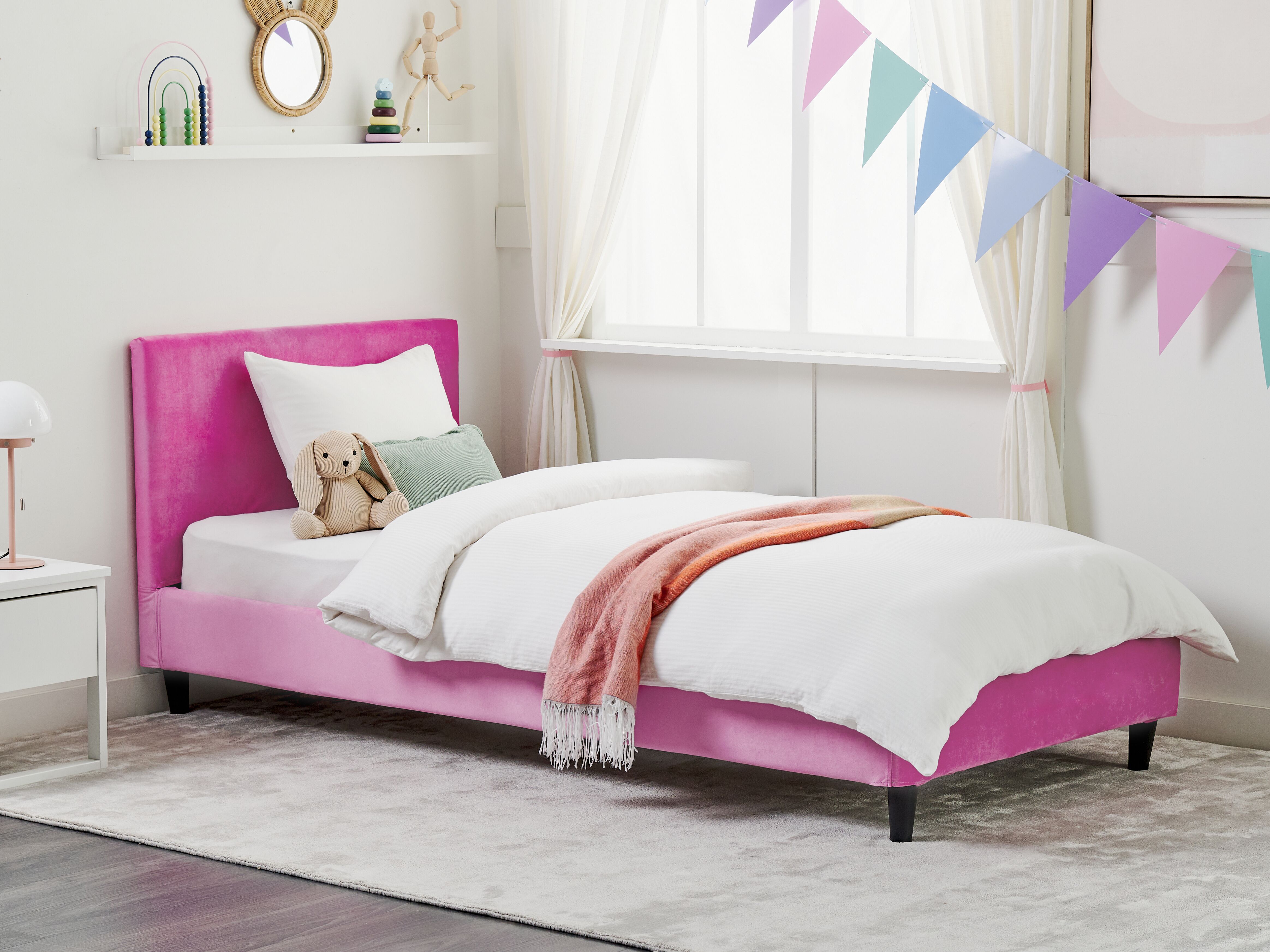 Bed Frame Cover Velvet FITOU 90 x 200 cm Fuchsia Pink
