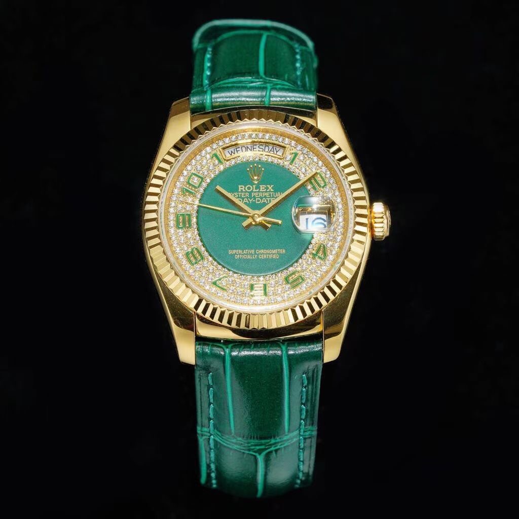 ROLEX day-date 36mm-green enameled starry sky(1:1 replica) - Elite Watch Atelier