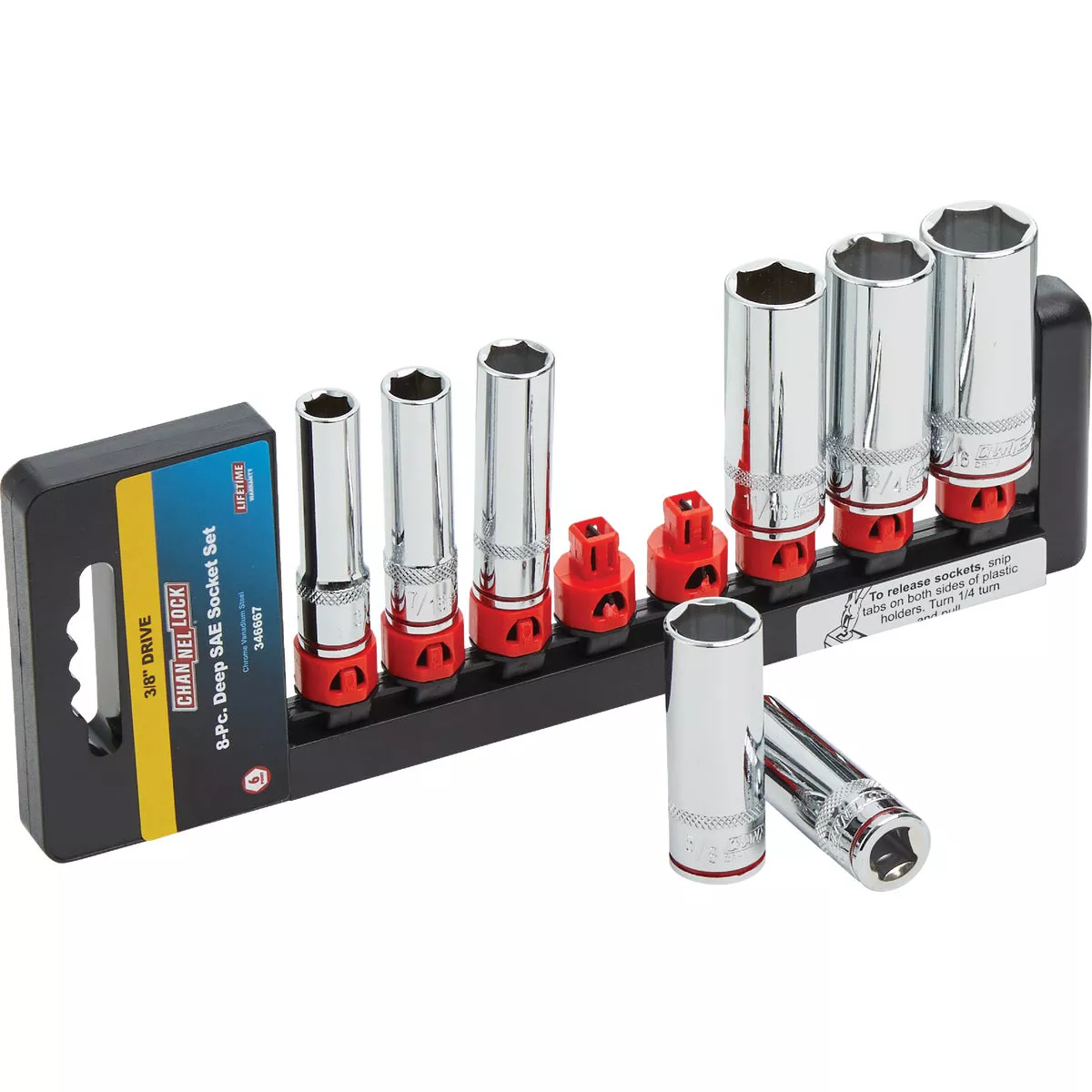 Channellock SAE 3/8 In. Drive 6-Point Deep Socket Set (8-Piece)
