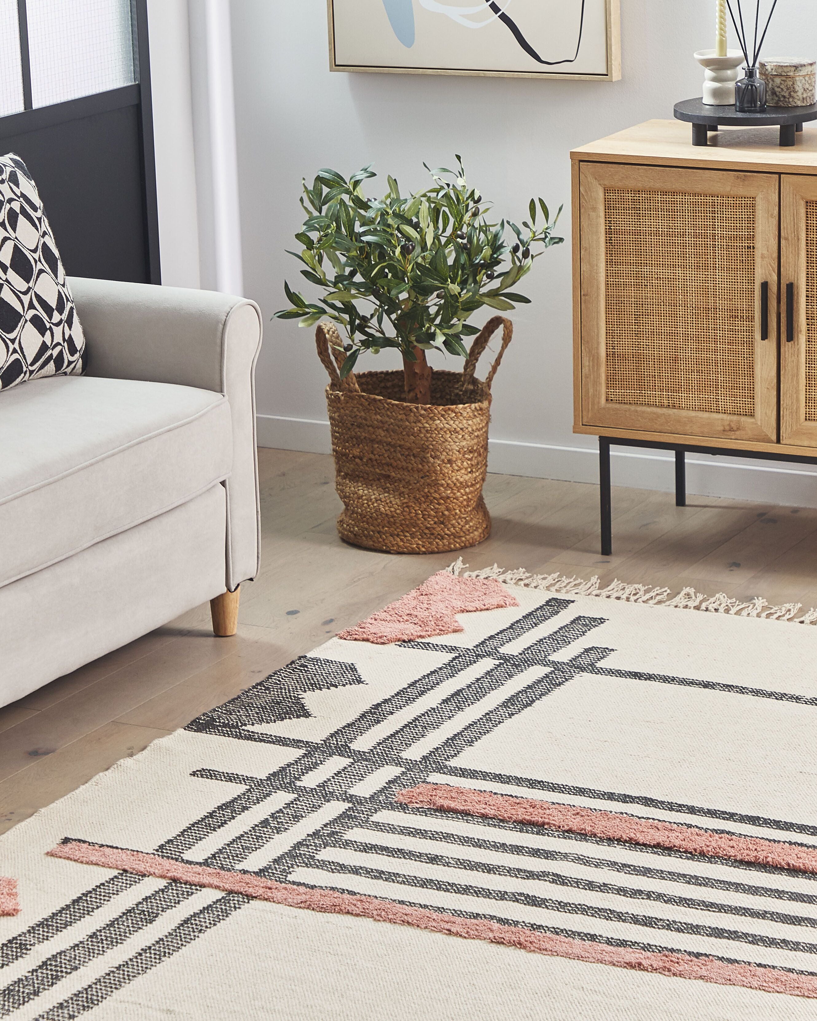 Rug MURADIYE Beige 160 x 230 cm Cotton