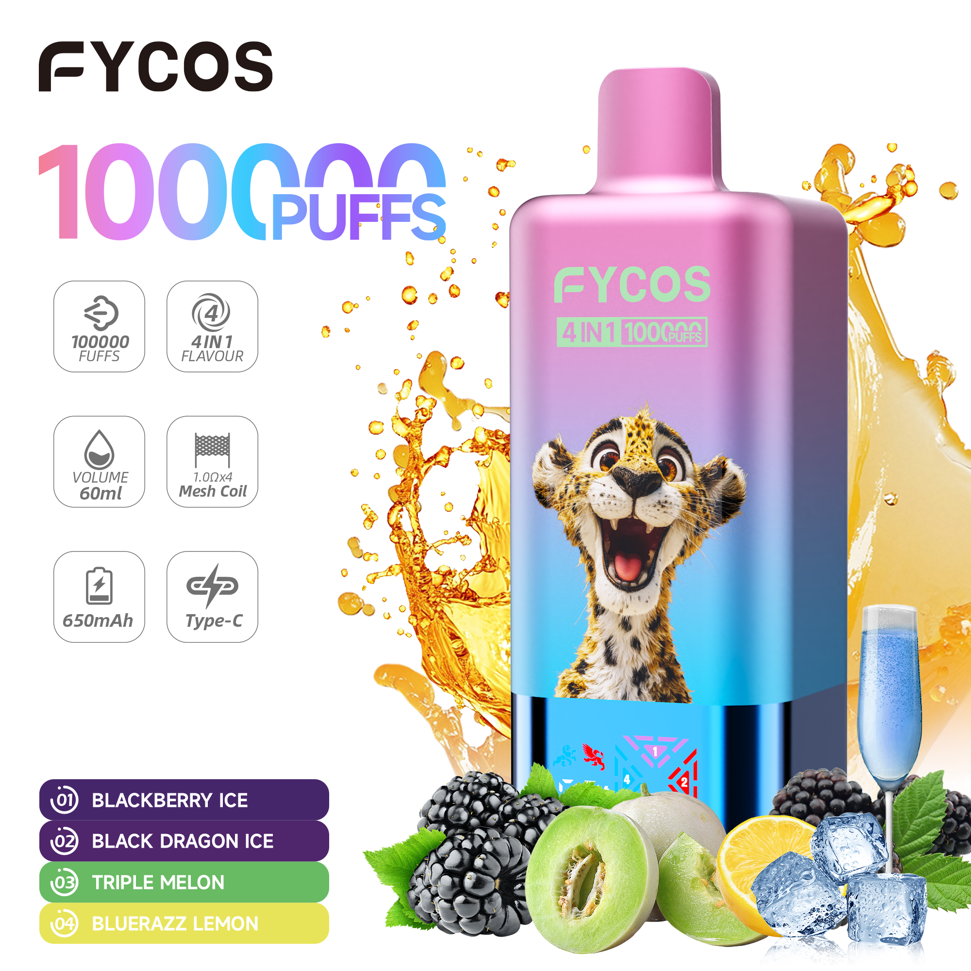 FYCOS 4 IN 1 100K Puffs Disposable Vape