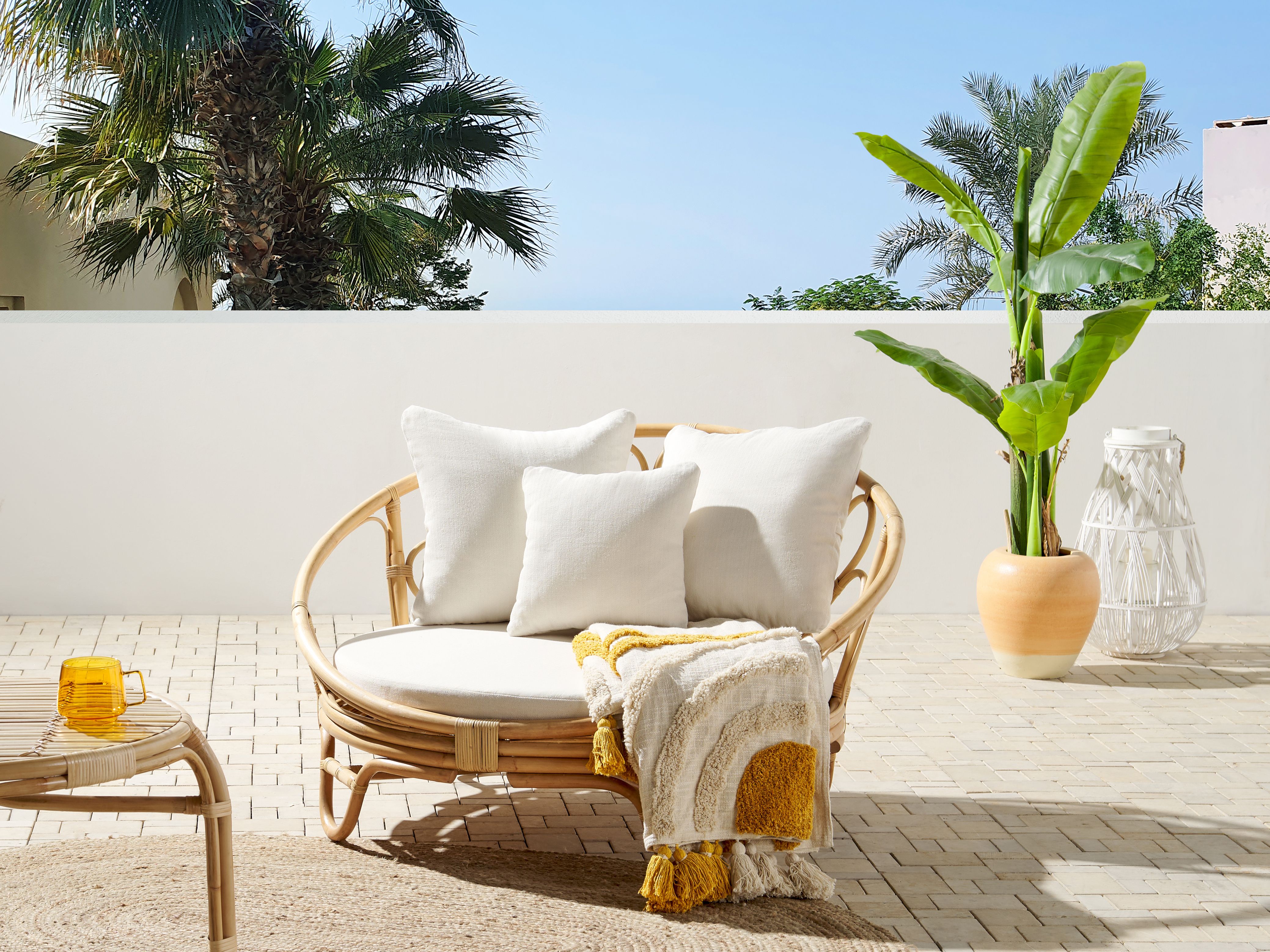 Garden Daybed ROSSANO Rattan Natural