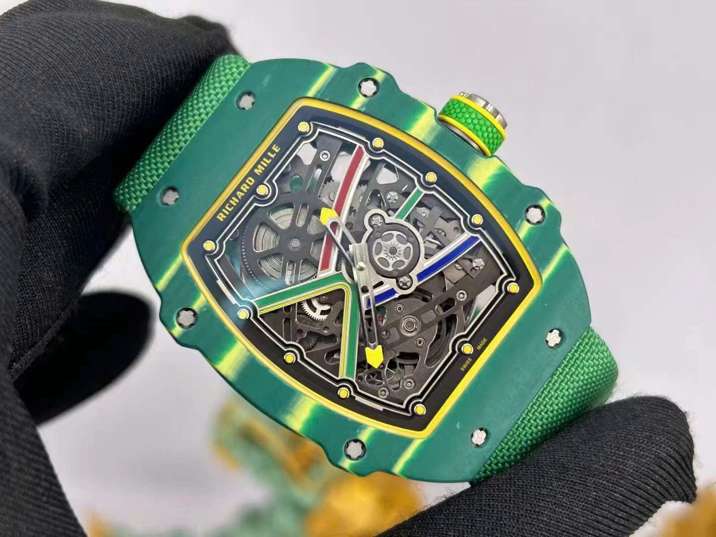 Richard Mille RM67-02 Green Carbon Best Replica Watch Weight 37 Gram 38.7×47.52mm - Elite Watch Atelier