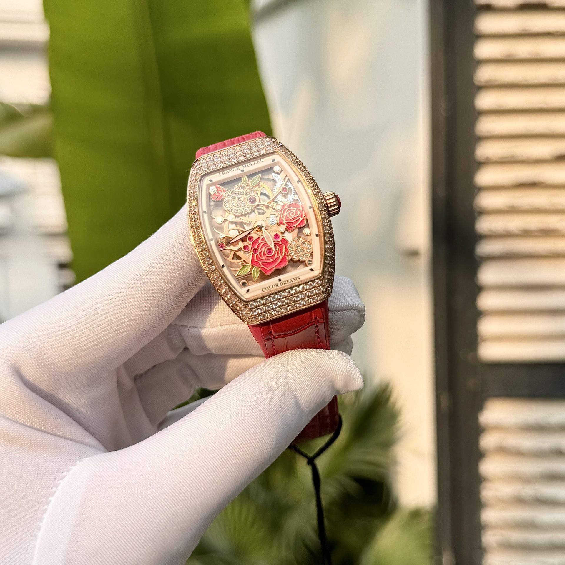 Franck Muller Rep 11 Watch V32 Color Dreams With Stone Rose Dial ABF Factory 32x40mm - Elite Watch Atelier