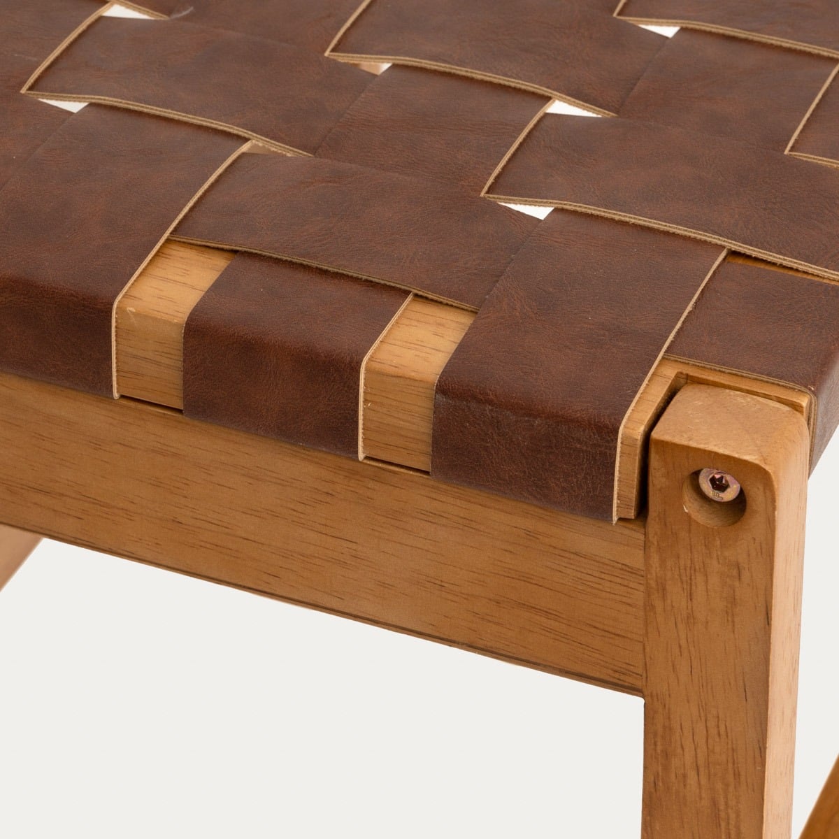 Taboret FUTURUM drewniany brązowy 50x35x45 cm