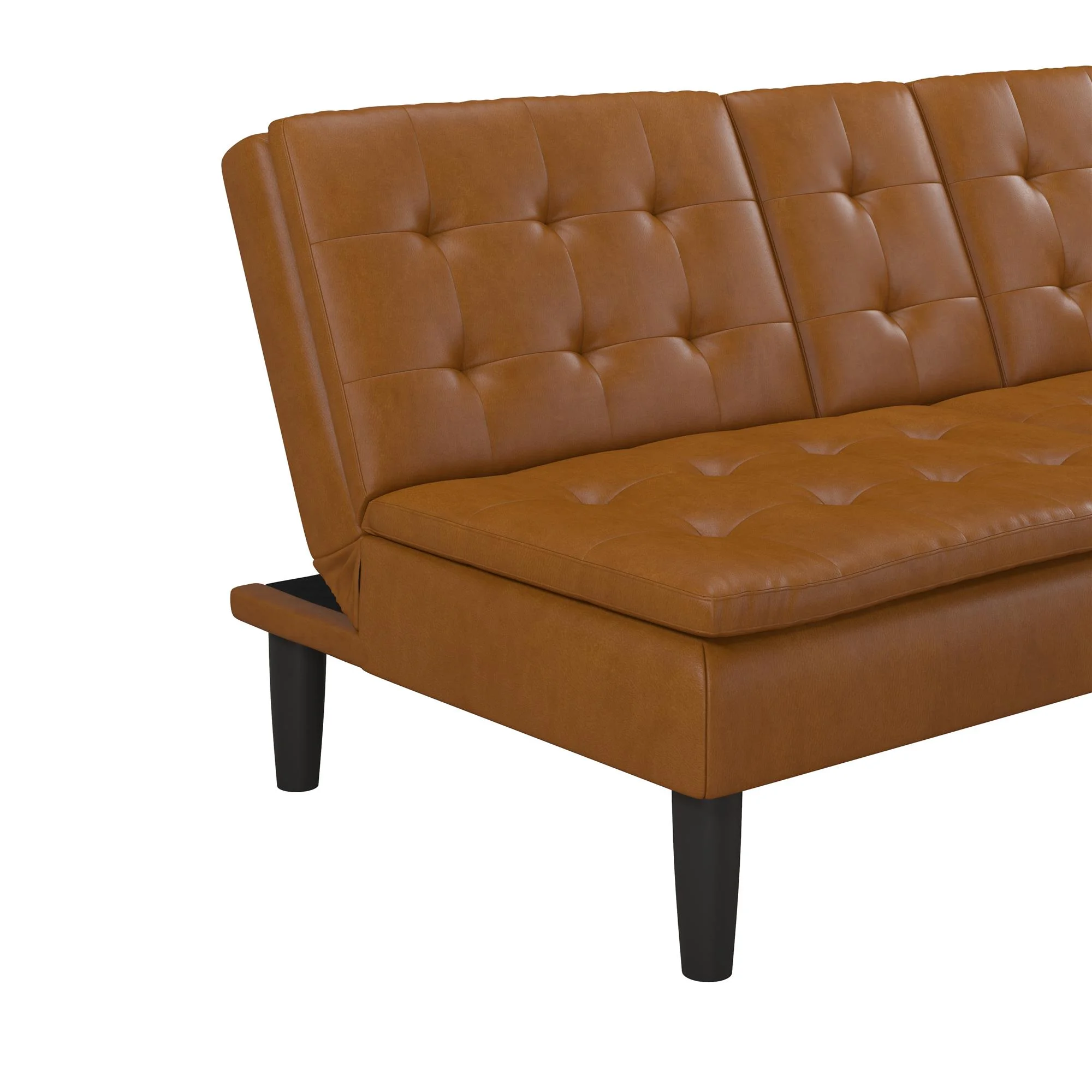 Mainstays Memory Foam 71.5" Futon with Cupholder and USB, Black Faux Leather - Image 45