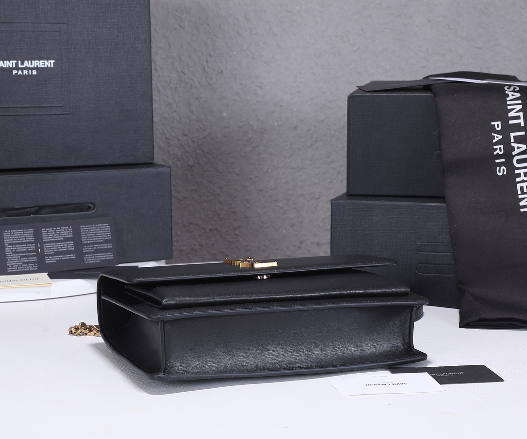 Replica Ysl Sunset Medium Top Handle Bag- Black/Beige1:1High-quality replica