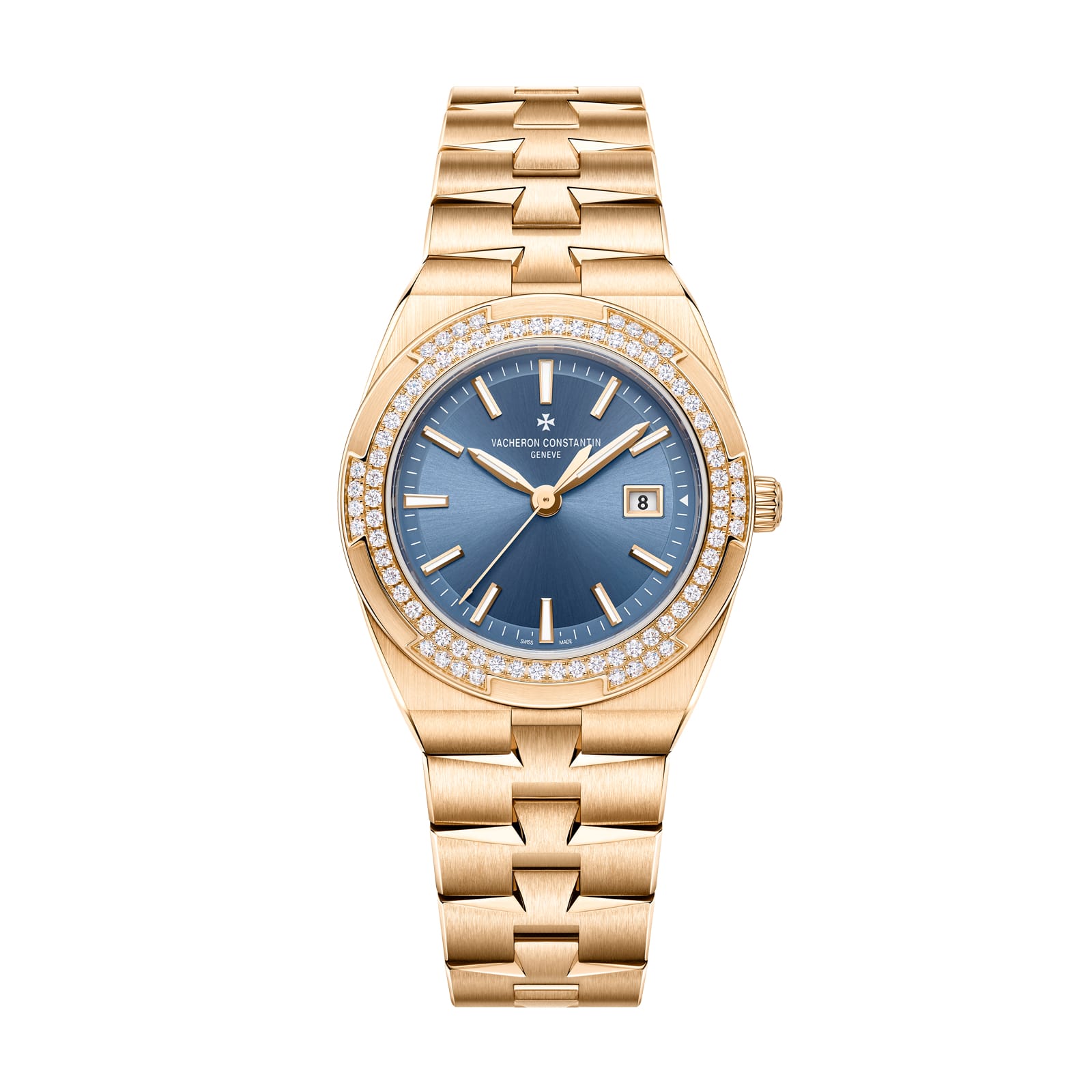 Replica Watches Fake Vacheron Constantin Overseas quartz 33 MM PINK GOLD(1:1 replica) - Elite Watch Atelier