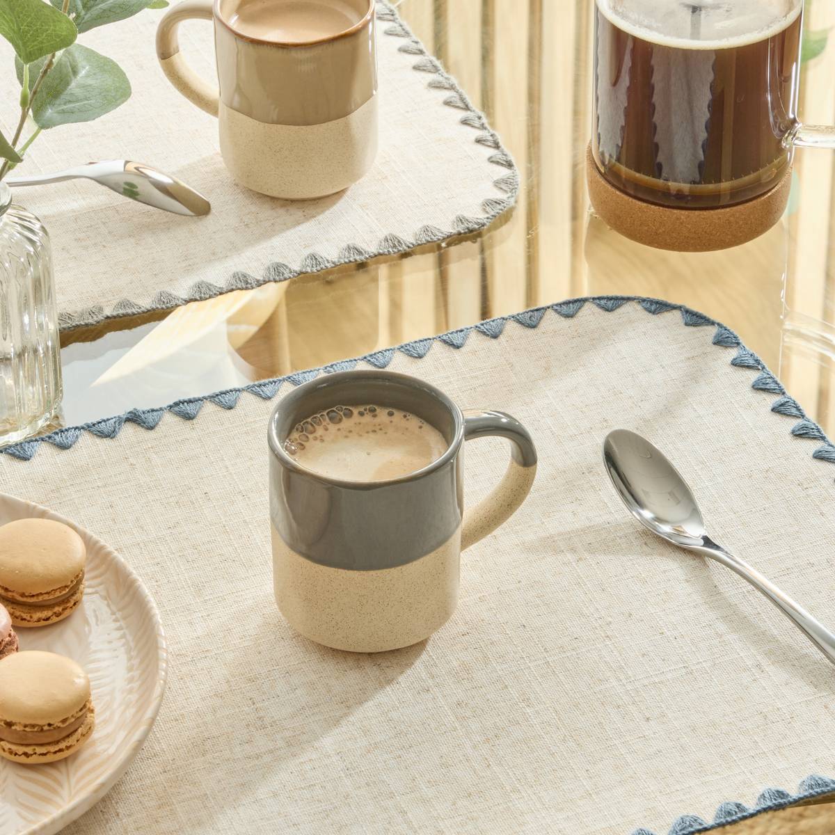 Mug "Kate" 200 ml, earthenware, blue-grey