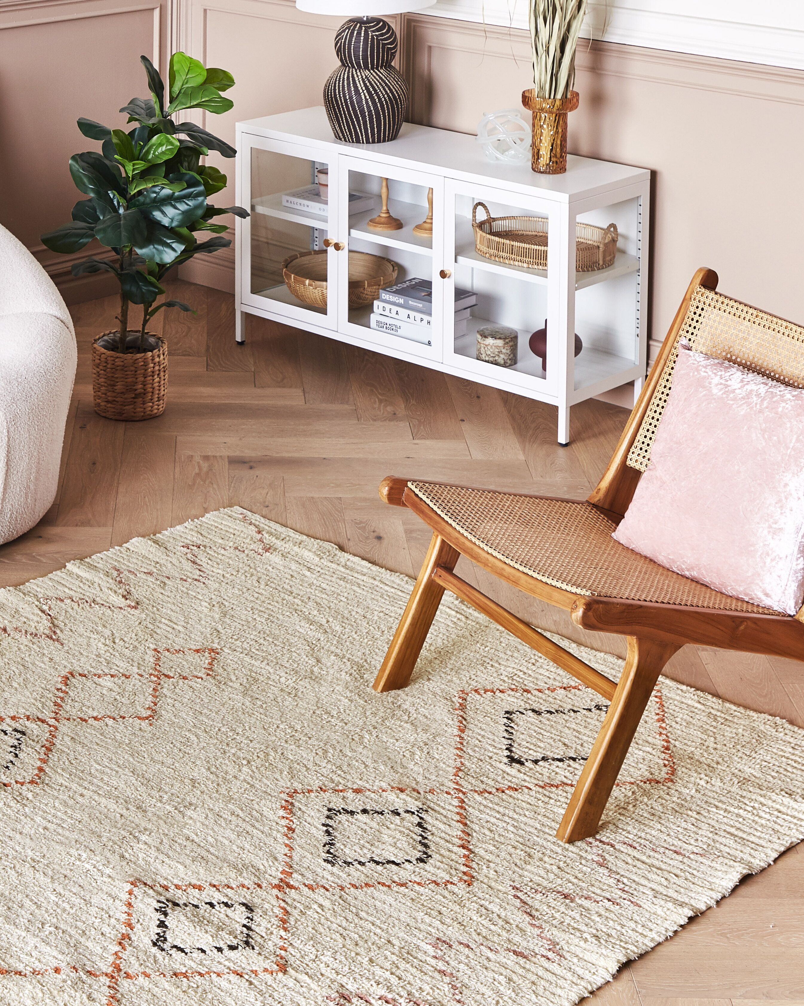 Rug GUWAHATI Beige 160 x 230 cm Cotton