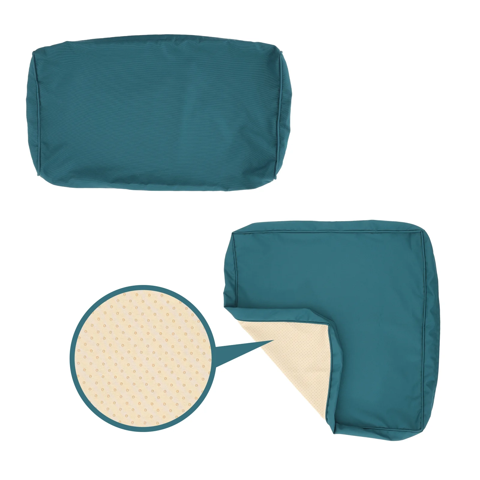 Waroom Outdoor Cushion Covers for Patio Furniture Sets, Water-Resistant Cushion Covers Replacement Set of 12pcs, Non-Slip, Peacock Blue