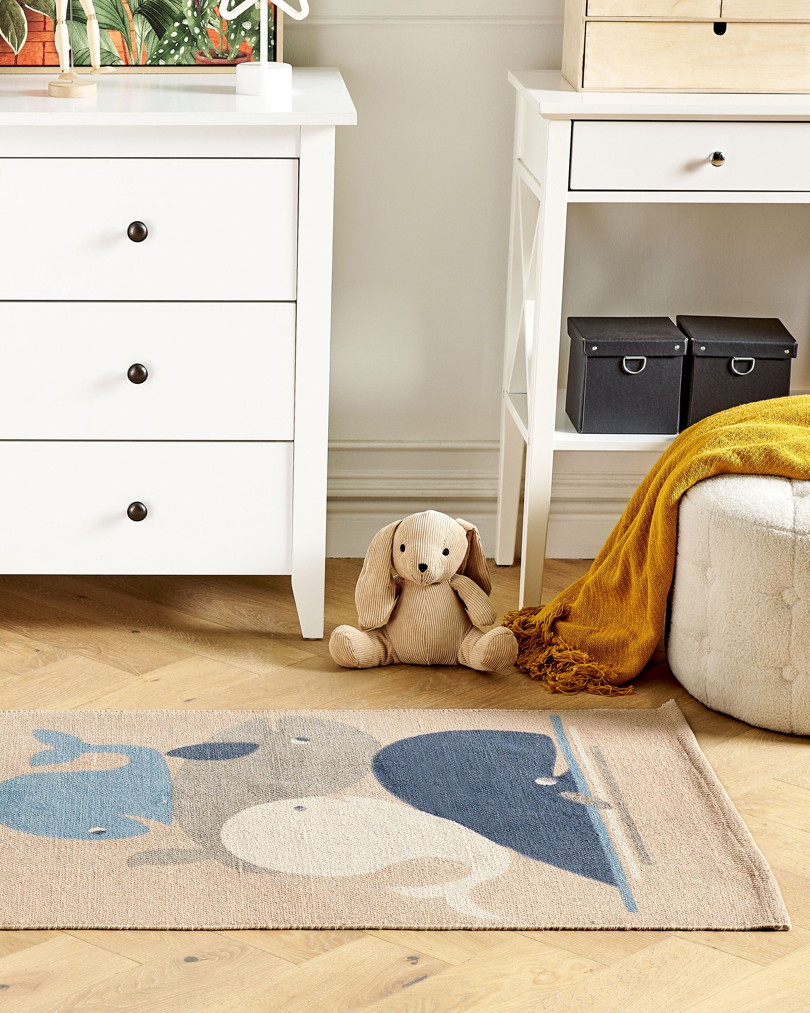 Kids Rug SEAI Beige 80 x 150 cm Cotton