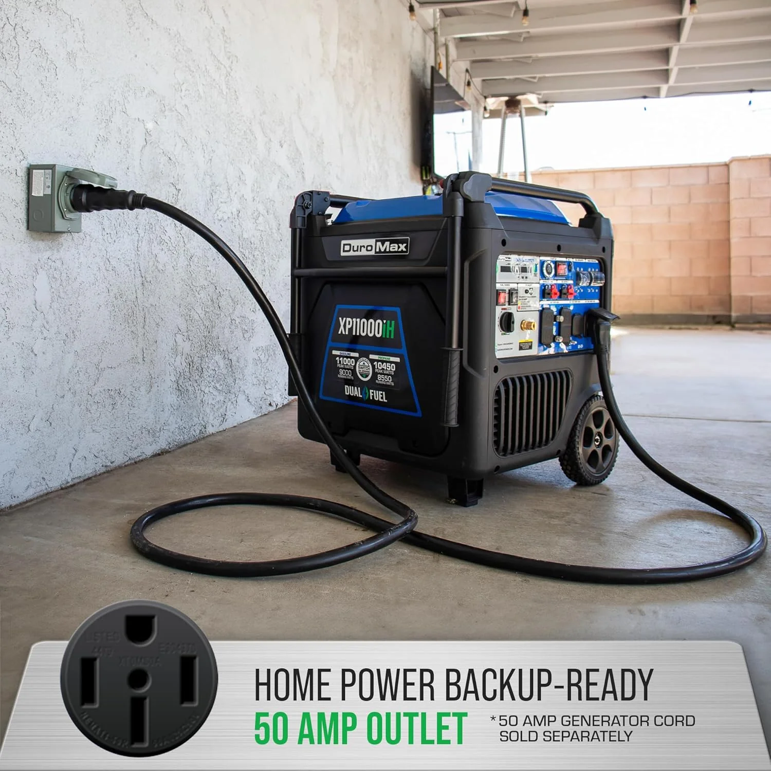 DuroMax Dual Fuel Portable Digital Inverter Generator, 11 000-Watt, 459cc - XP11000iH - Image 4 DuroMax Dual Fuel Portable Digital Inverter Generator, 11 000-Watt, 459cc - XP11000iH - Image 4
