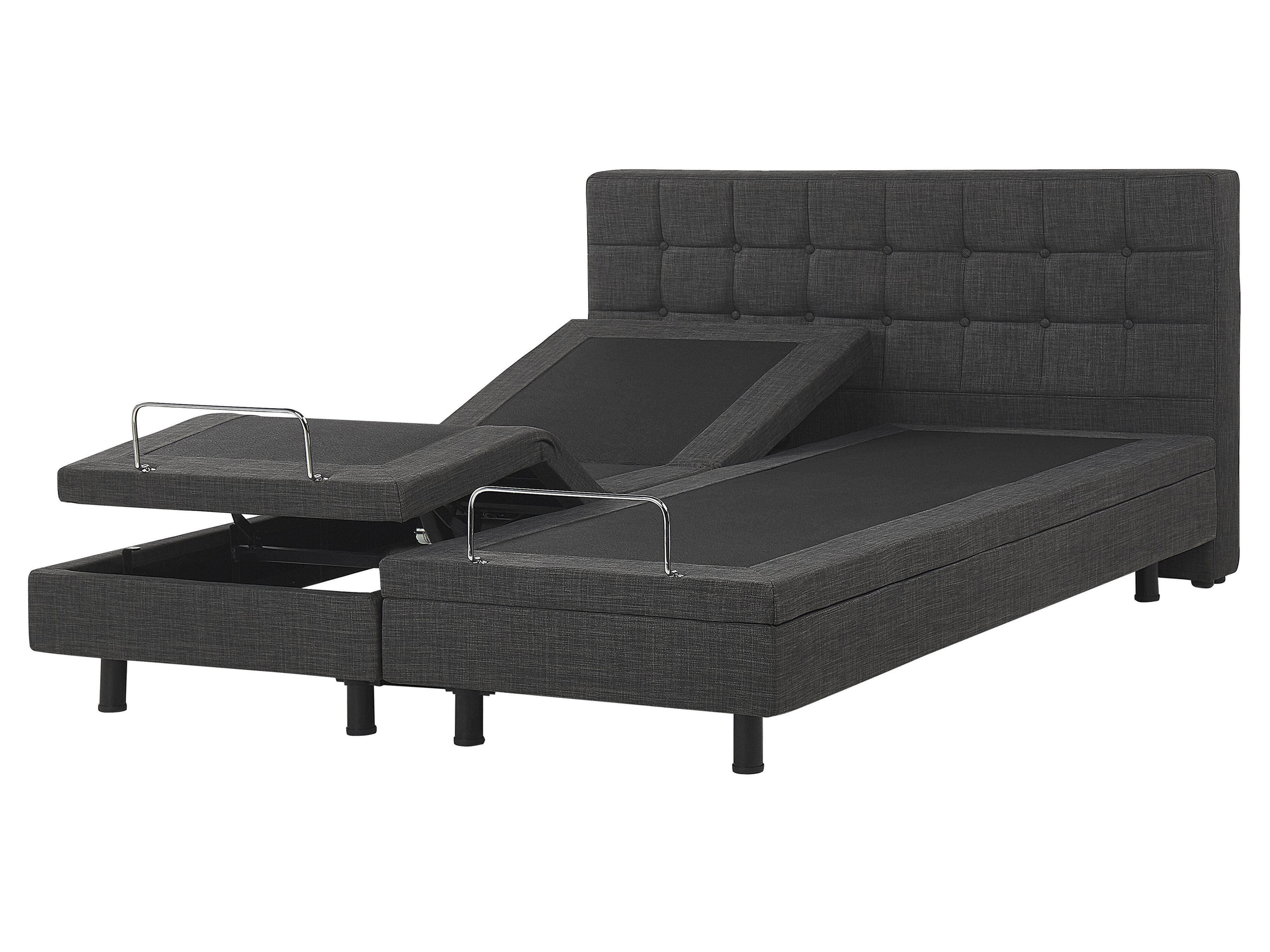 Adjustable Bed Fabric DUKE 160 x 200 cm (EU King Size) Dark Grey