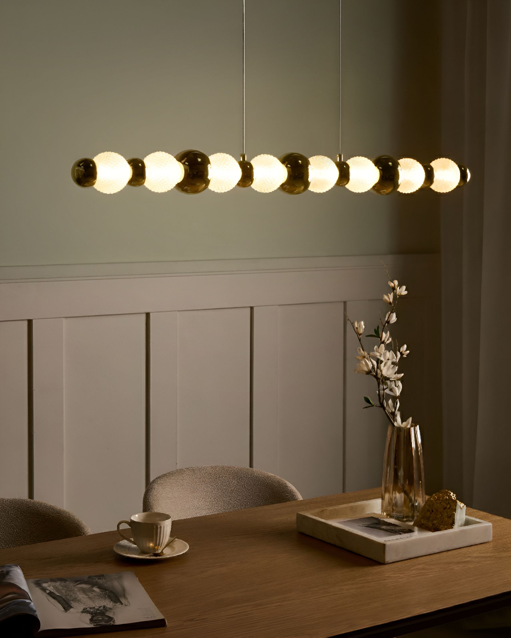 LED Pendant Lamp SORA Glass Gold