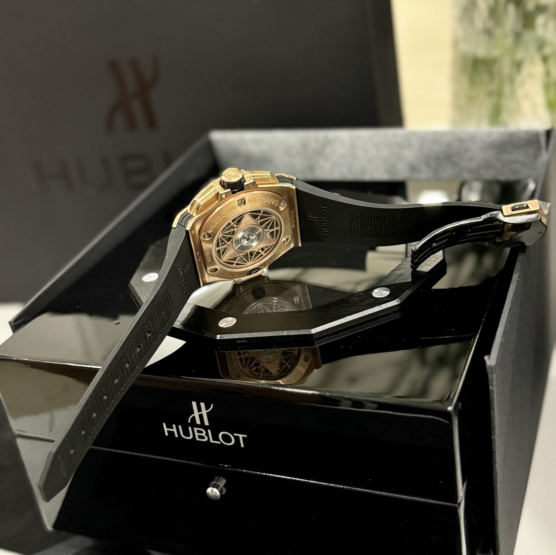 Hublot Replica Watches Big Bang Sang Bleu ll King Gold Black Dial BBF 45mm - Top club