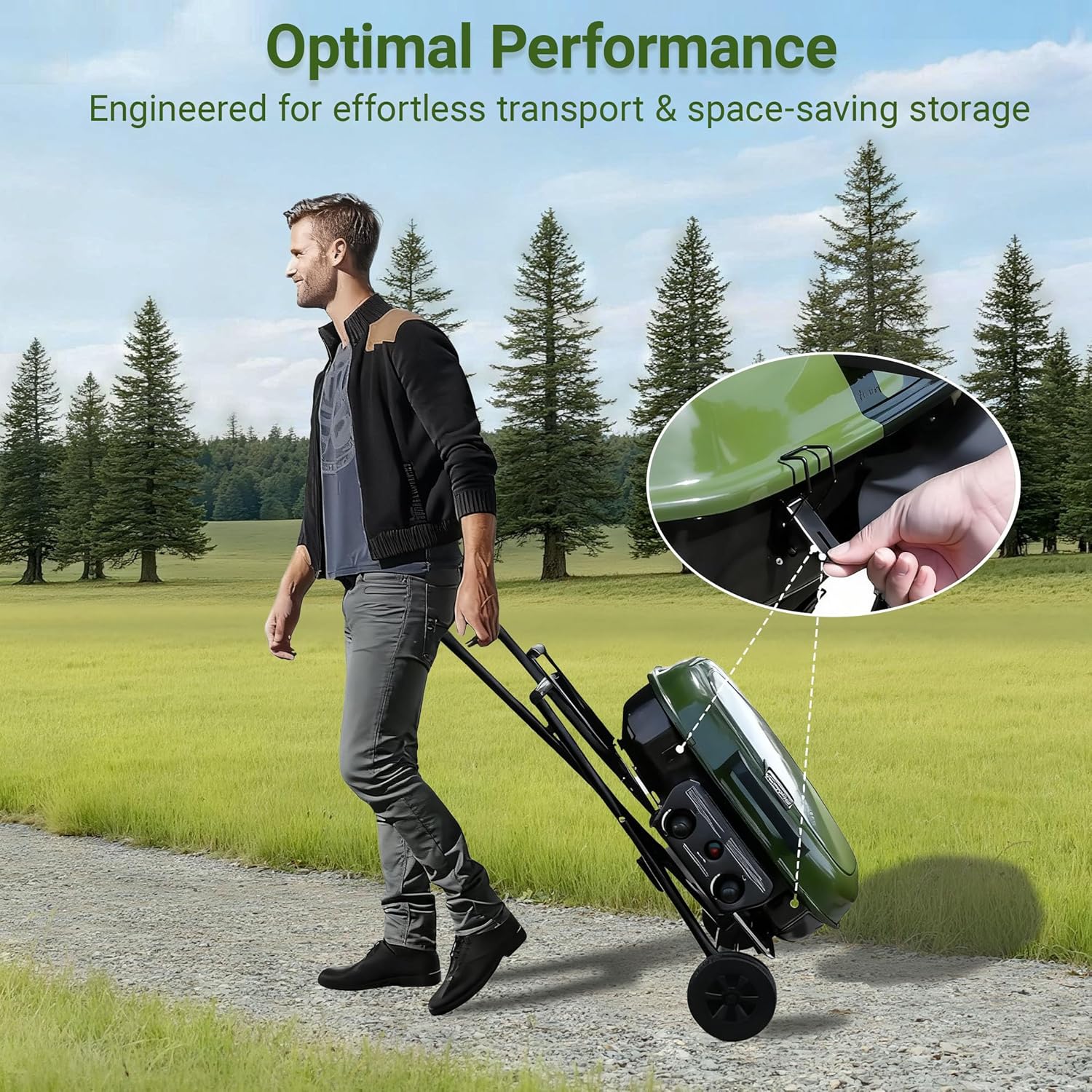 Brand-Man Portable Propane Gas Grill With Folding Cart And Push-Button Ignition - Image 6 Brand-Man Portable Propane Gas Grill With Folding Cart And Push-Button Ignition - Image 6