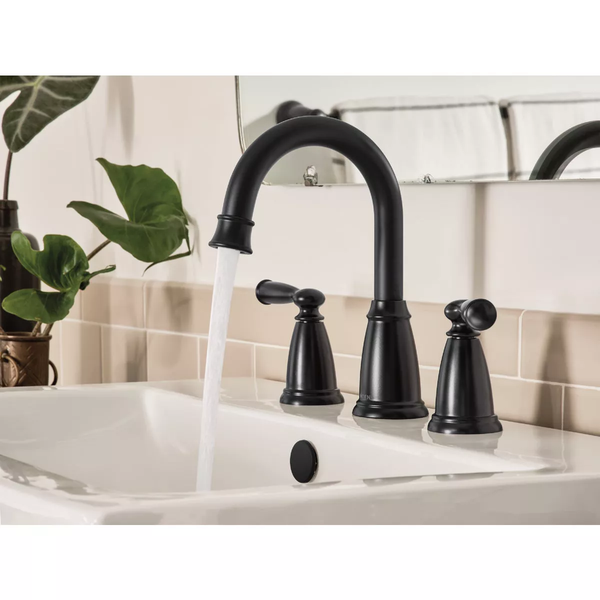 Moen Banbury 2-Handle Lever Widespread Bathroom Faucet, Matte Black