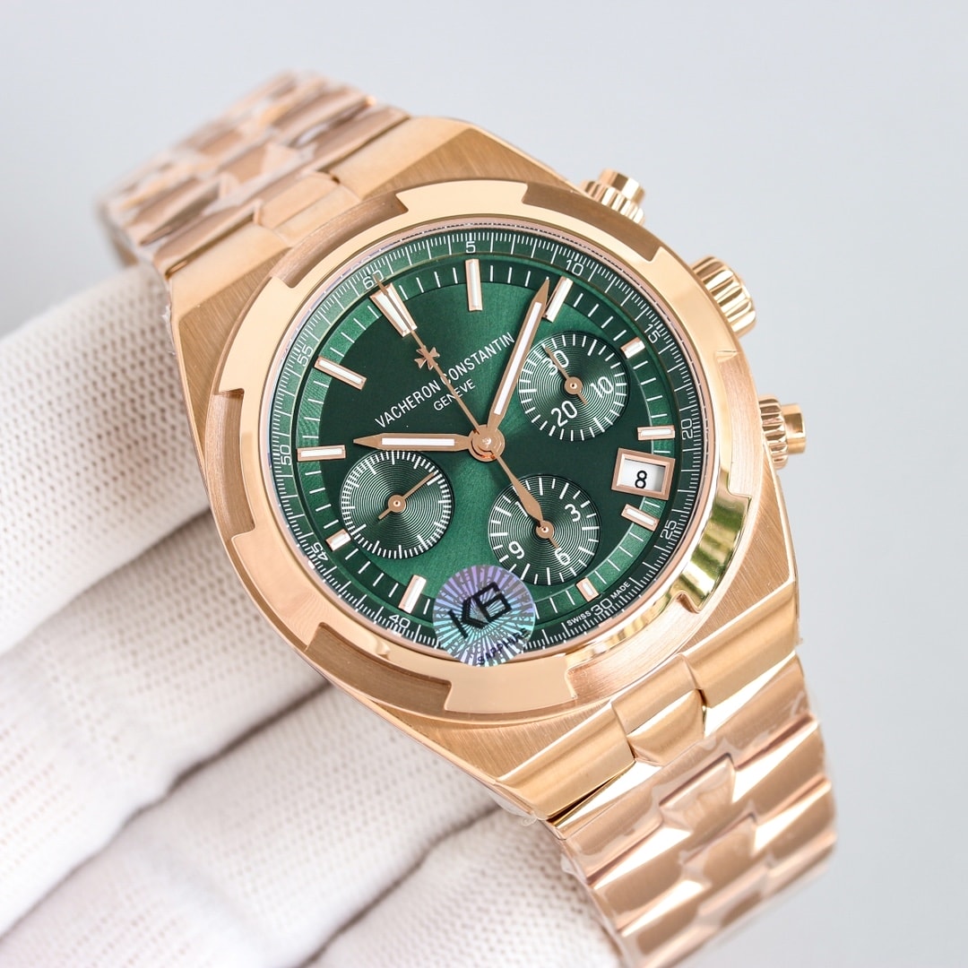 Fake Vacheron Constantin Replica Watch Overseas chronograph 42.5 MM PINK GOLD 5520V/210R-B966 TWF(1:1 replica) - Top club