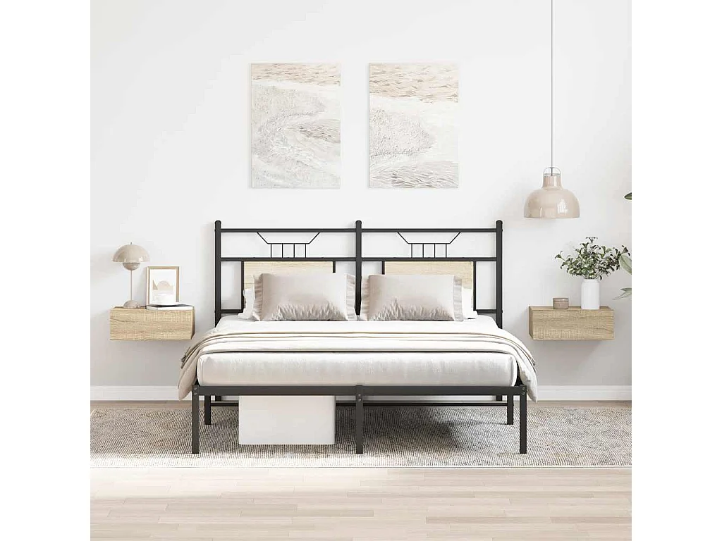 Tables de chevet flottantes-Tables de nuit murale 2 pcs Chêne sonoma Bois ingénierie