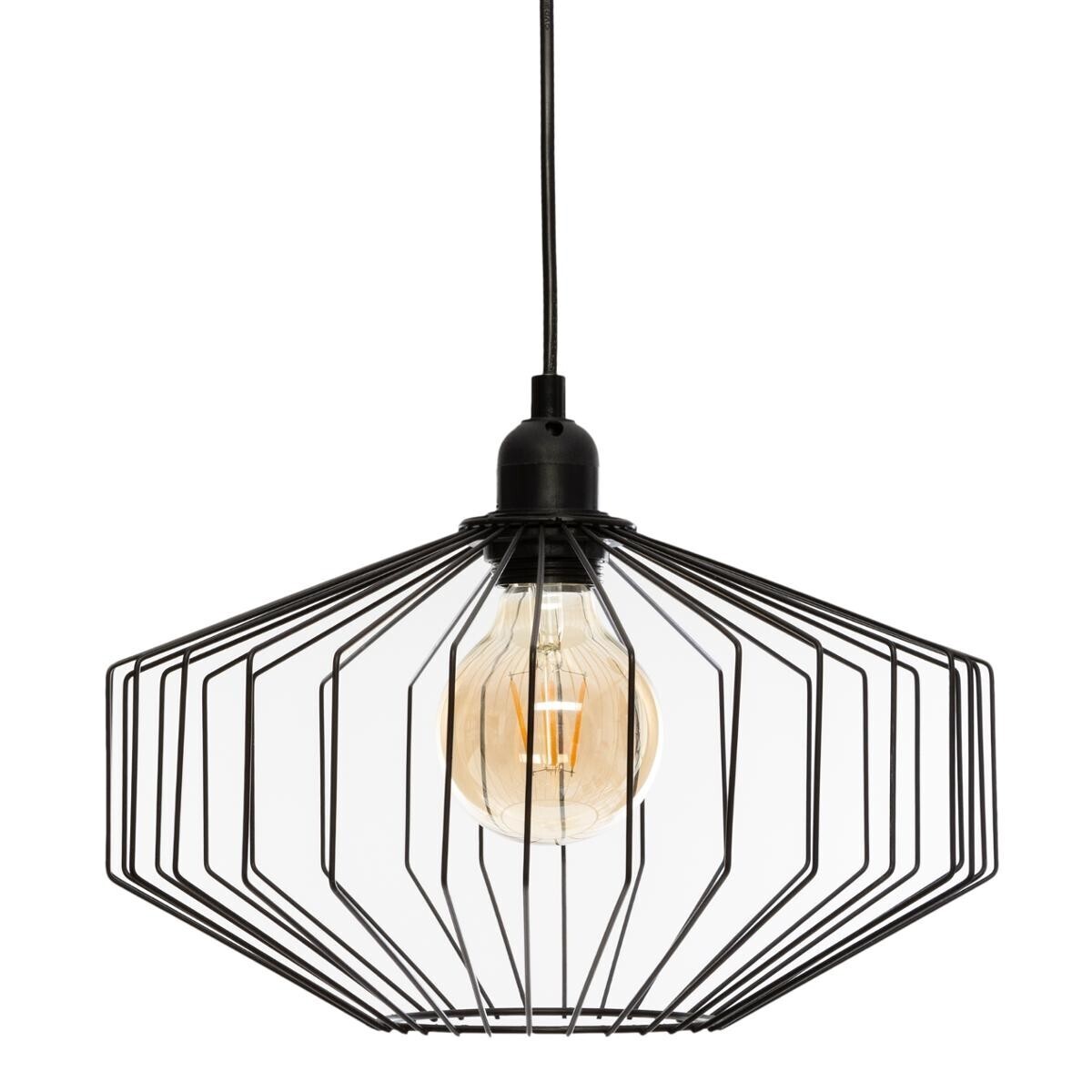Wire suspension lamp "Azur" Black metal, D.31 cm