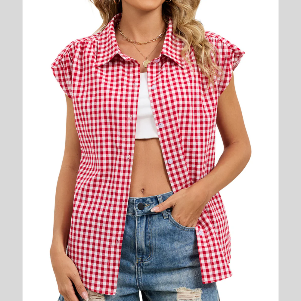 Gingham Button-Down Shirt - ZKZOOK
