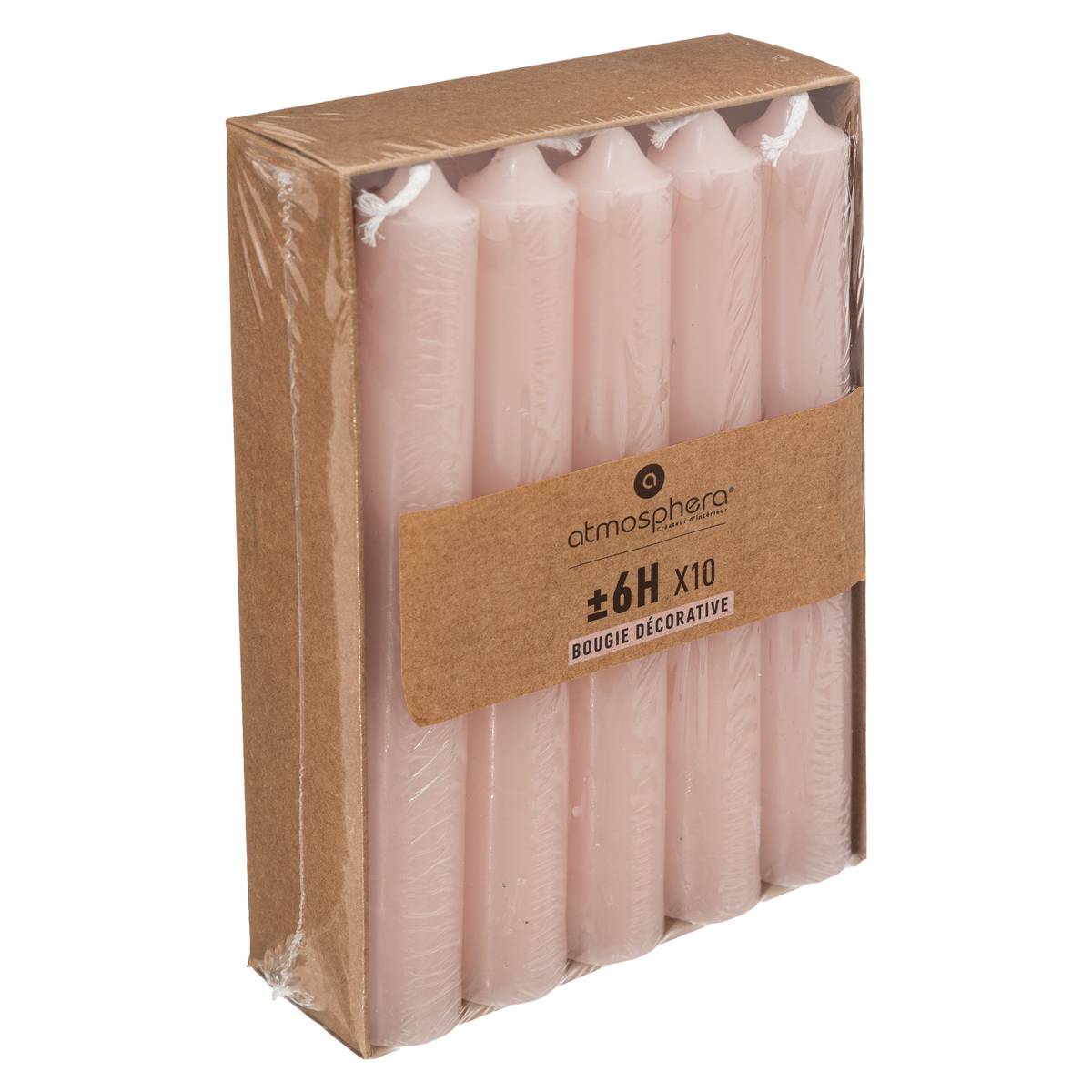 Set of 10 candlesticks Light pink, 45g