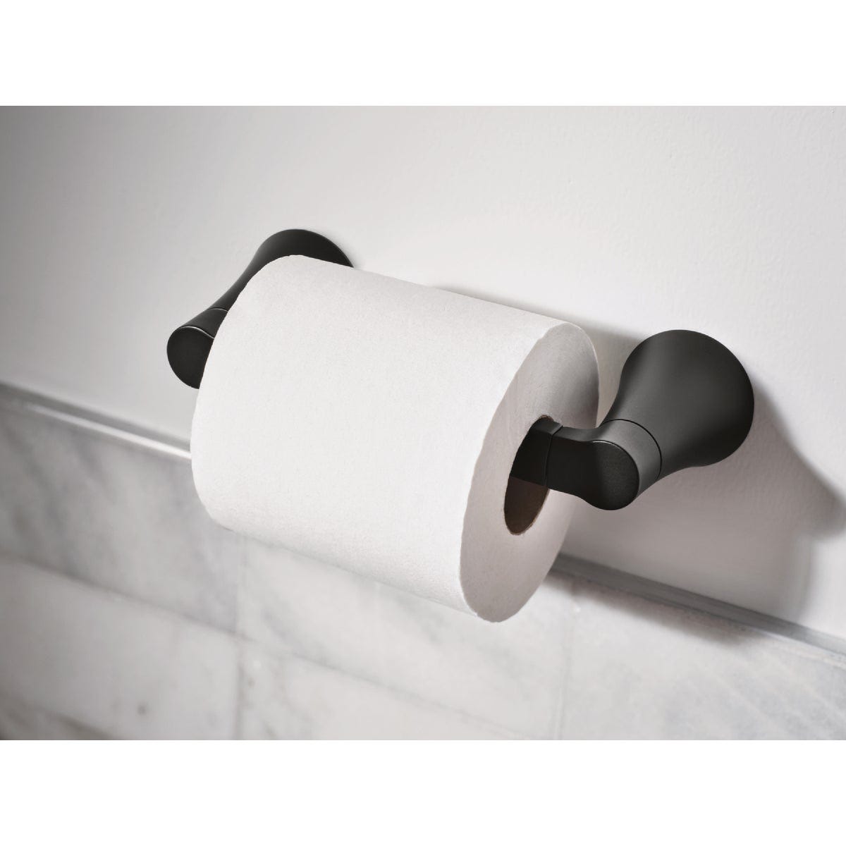 Moen Mikah Wall Mount Pivoting Paper Holder, Matte Black